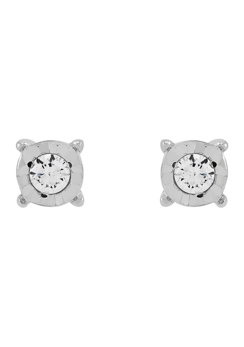 1/10 ct. t.w. Lab Grown Stud and Hoop Earring Set in Sterling Silver