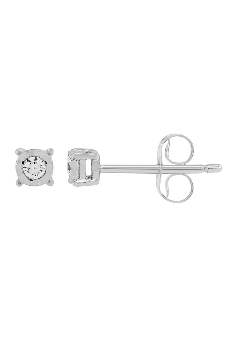 1/10 ct. t.w. Lab Grown Stud and Hoop Earring Set in Sterling Silver