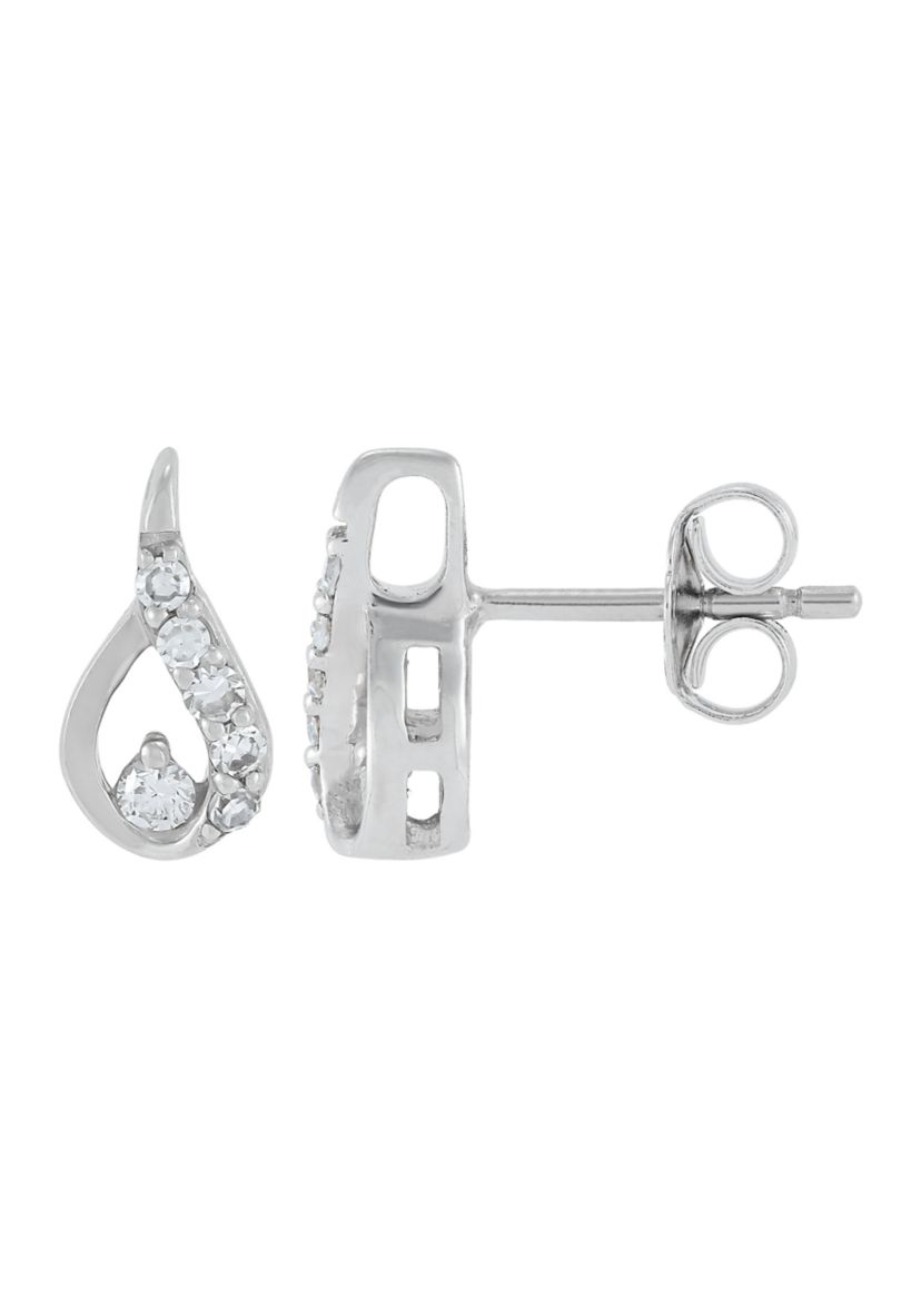 1/4 ct. t.w. Lab Grown Pendant Necklace with 18" Box Chain and Stud Earrings Set in Sterling Silver
