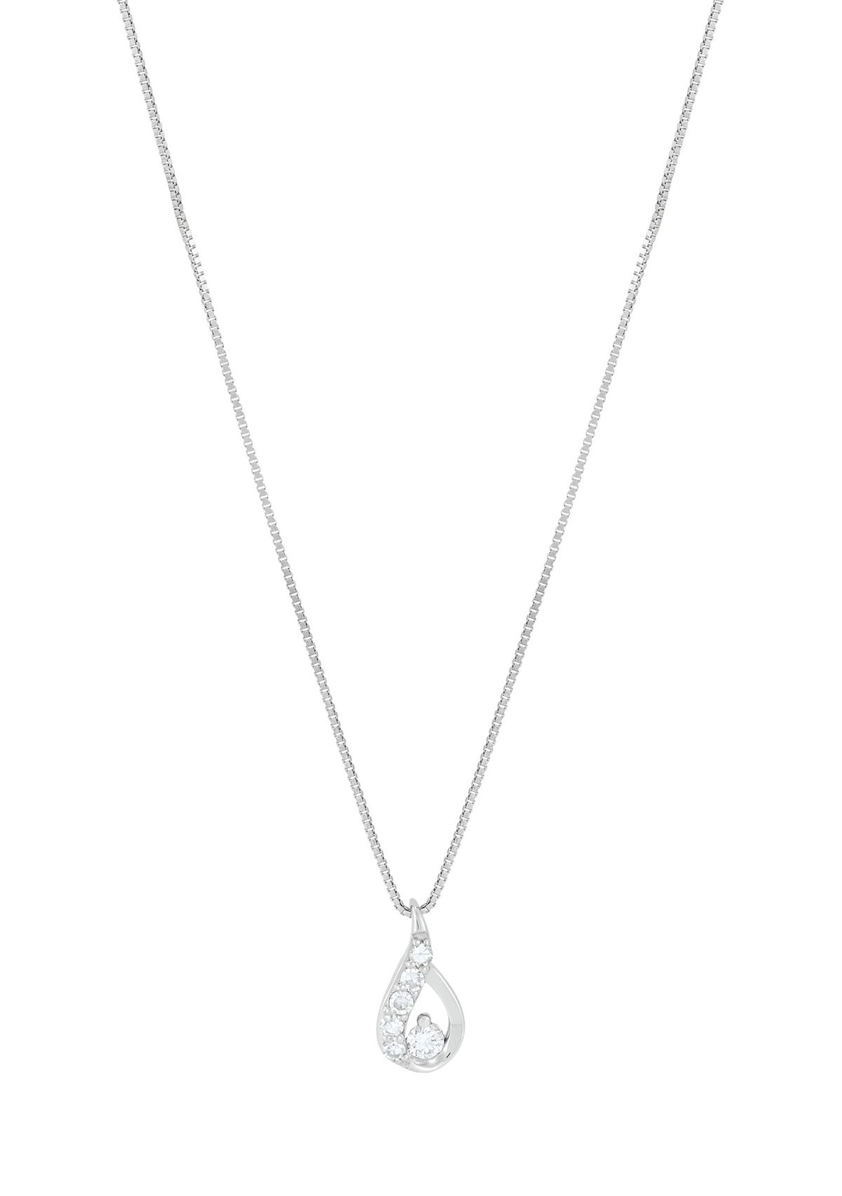 1/4 ct. t.w. Lab Grown Pendant Necklace with 18" Box Chain and Stud Earrings Set in Sterling Silver