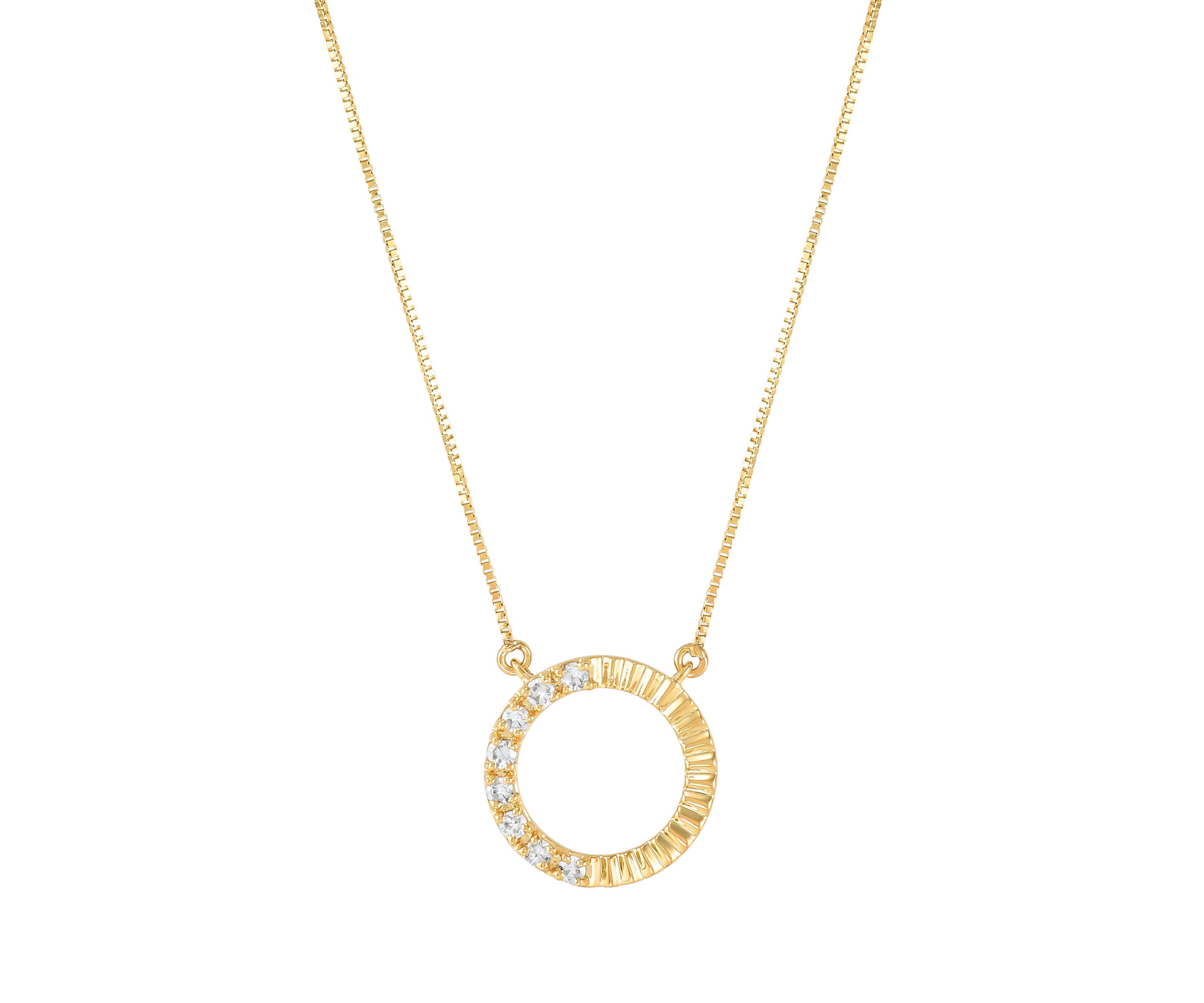 Lab Grown 1/4 ct. t.w. Diamond Circle Pendant with 18" Box Chain and Stud Earrings Set in Gold Over Sterling Silver