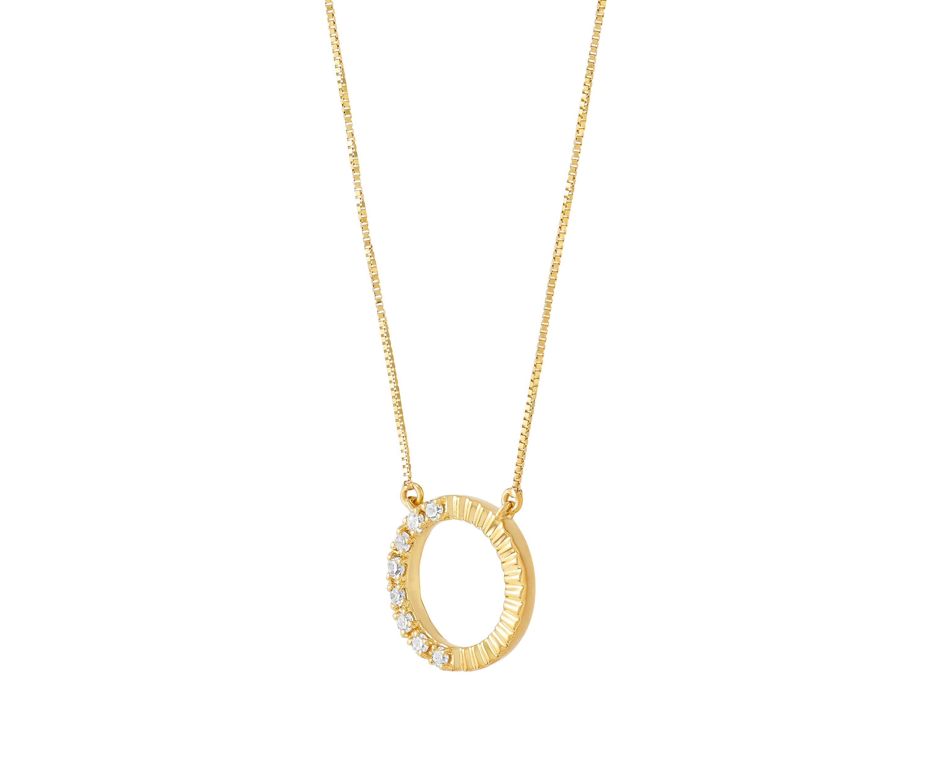 Lab Grown 1/4 ct. t.w. Diamond Circle Pendant with 18" Box Chain and Stud Earrings Set in Gold Over Sterling Silver