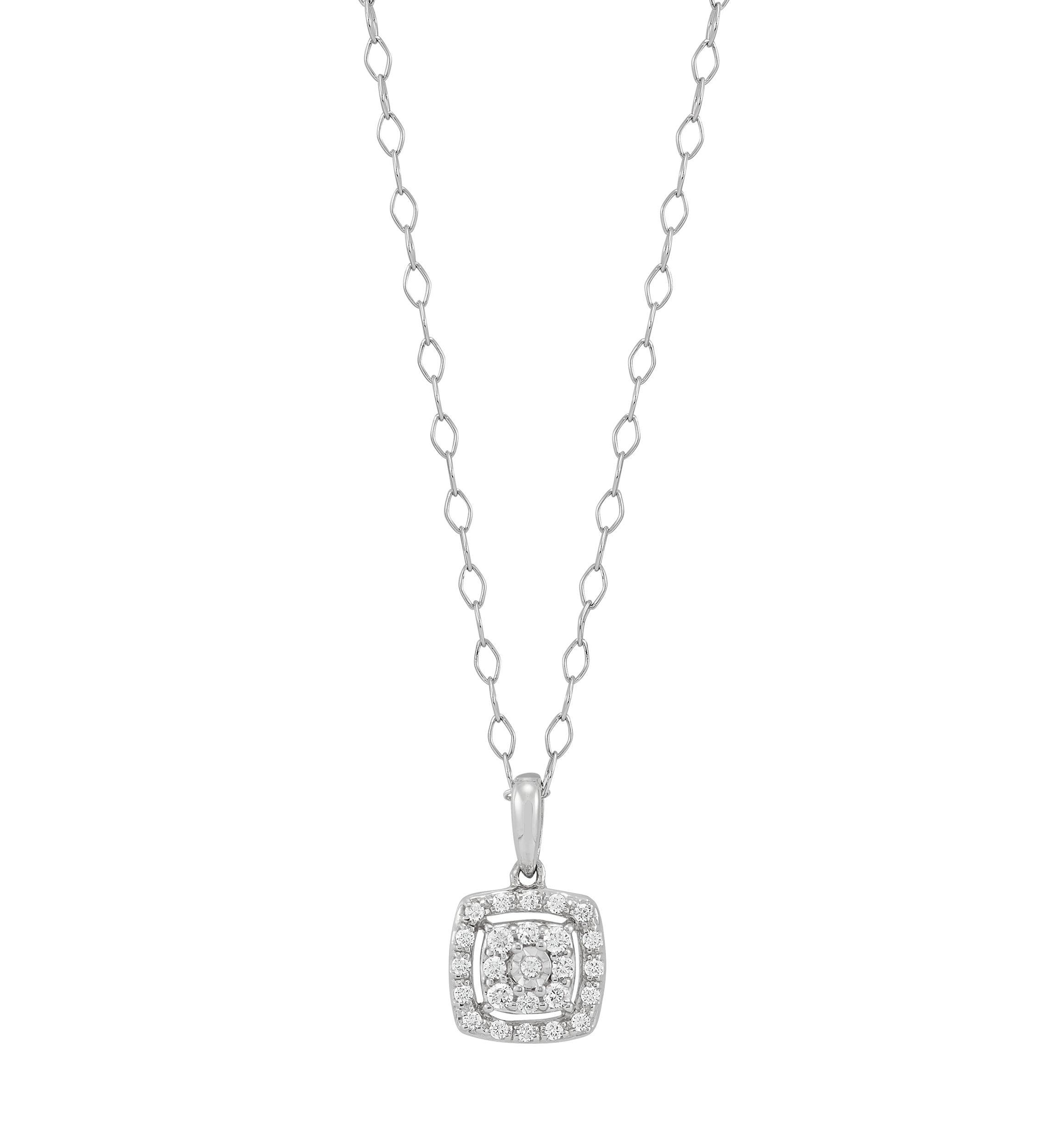 1/2 ct. t.w. Diamond Stud Earrings and Pendant with 18" Cable Chain in Sterling Silver