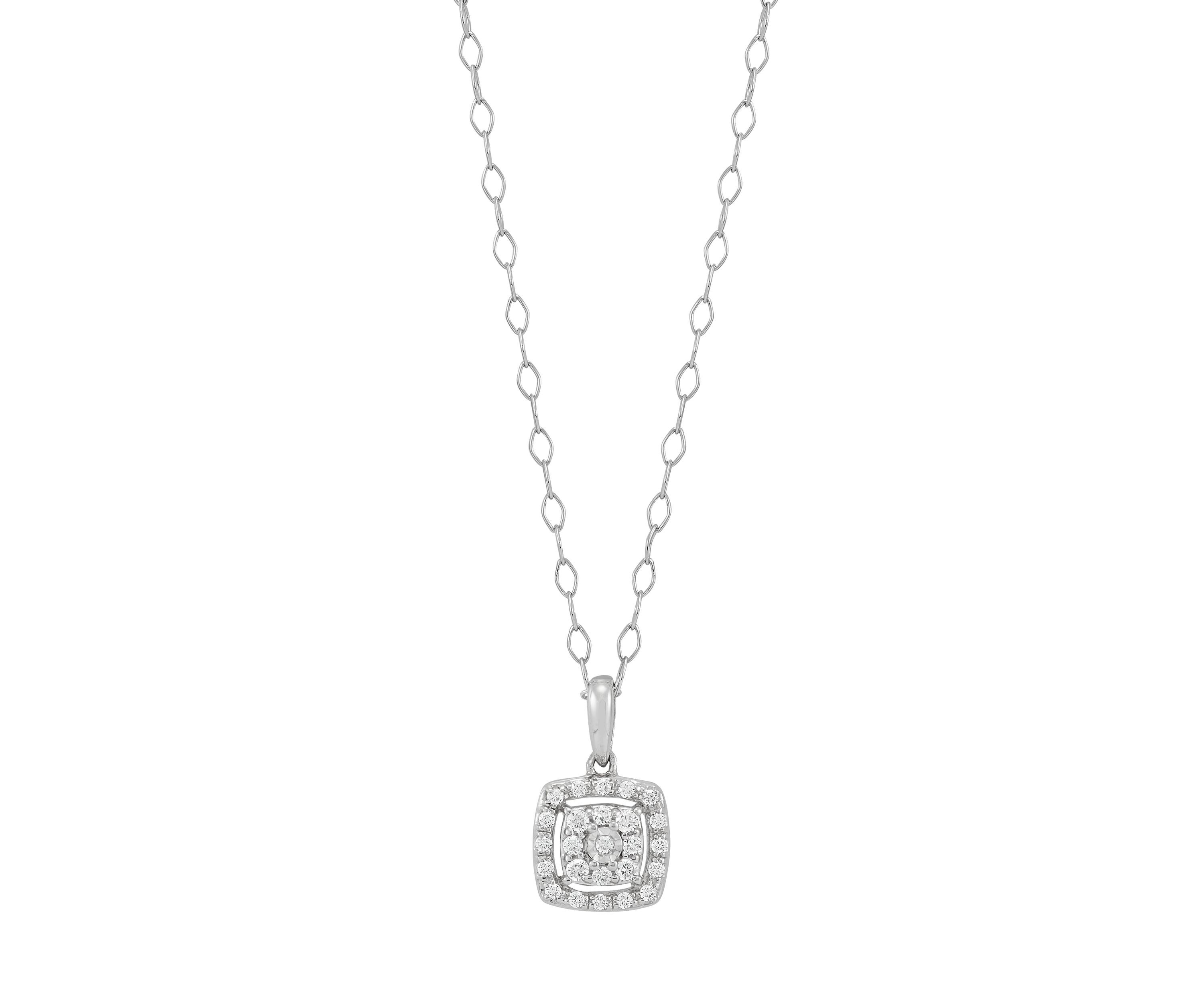 1/2 ct. t.w. Diamond Stud Earrings and Pendant with 18" Cable Chain in Sterling Silver