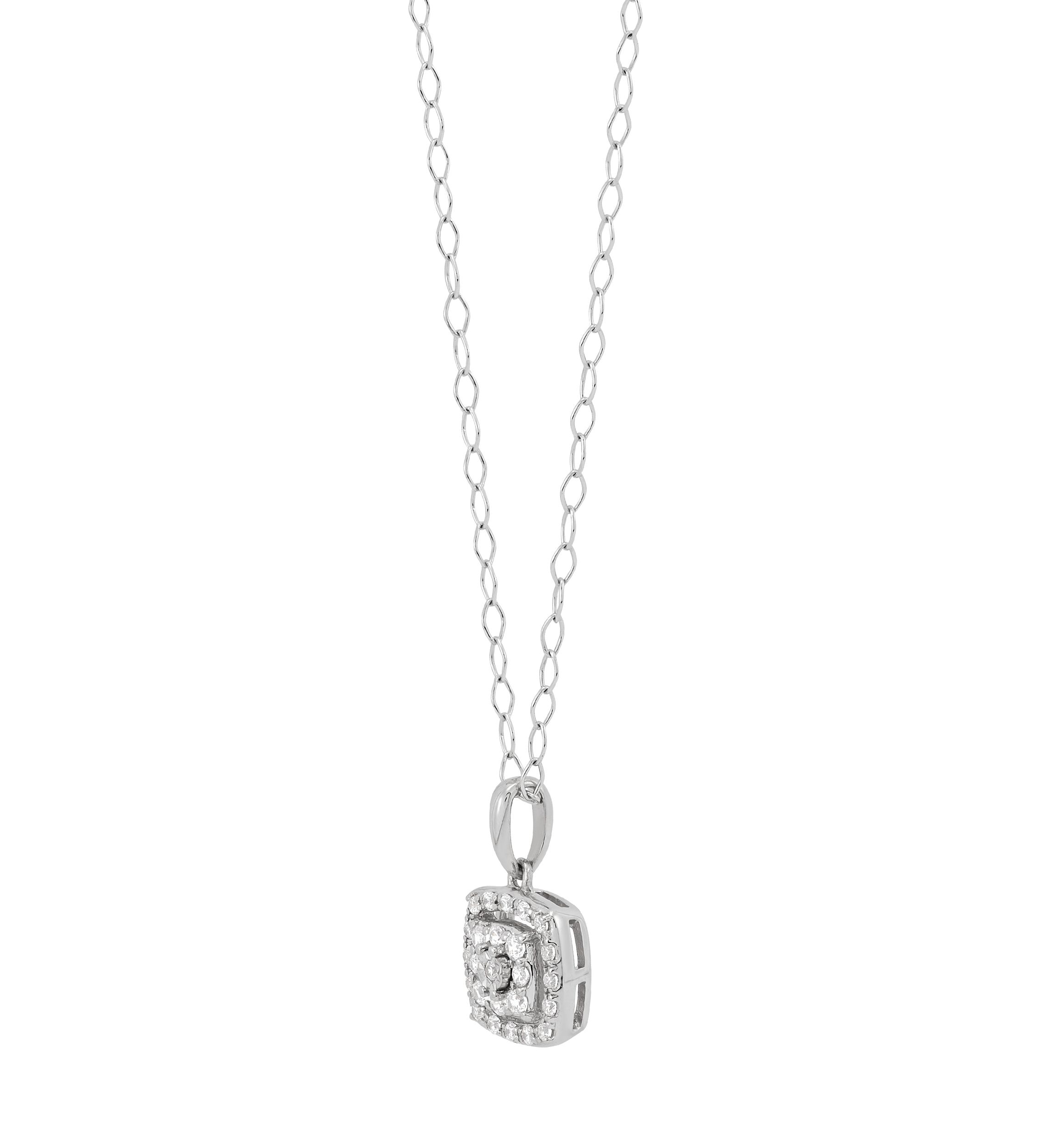 1/2 ct. t.w. Diamond Stud Earrings and Pendant with 18" Cable Chain in Sterling Silver