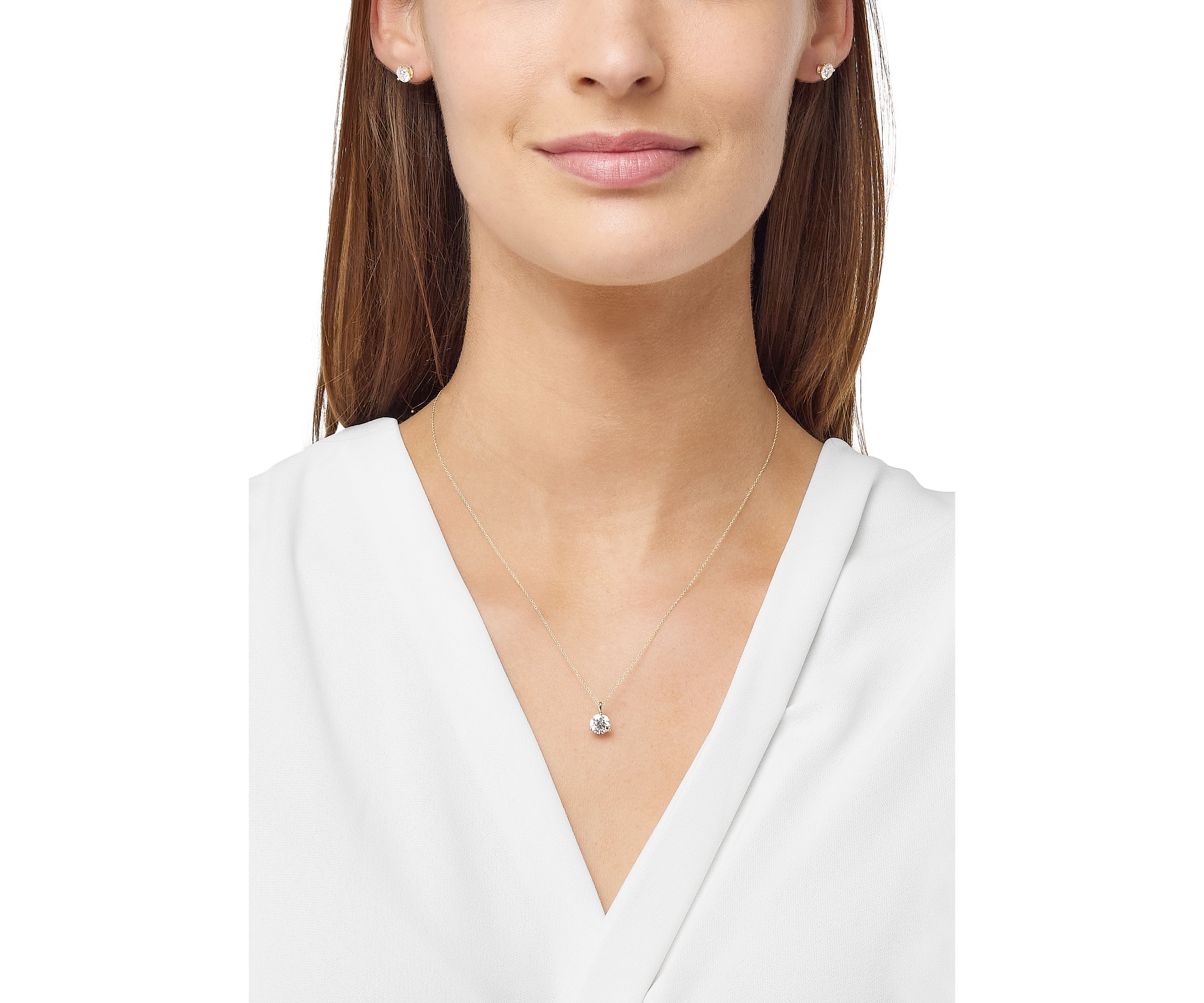 2.5 ct. t.w. Lab Grown Diamond Earrings and Pendant with 18" Rope Chain in 10K Yellow Gold