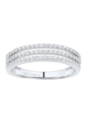 Belk & Co 1/3 Ct. T.w. Diamond Three Straight Band Ring In 10K White Gold