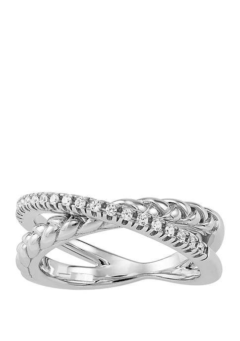 1/6 ct. t.w. Diamond Crossover Ring in Sterling Silver