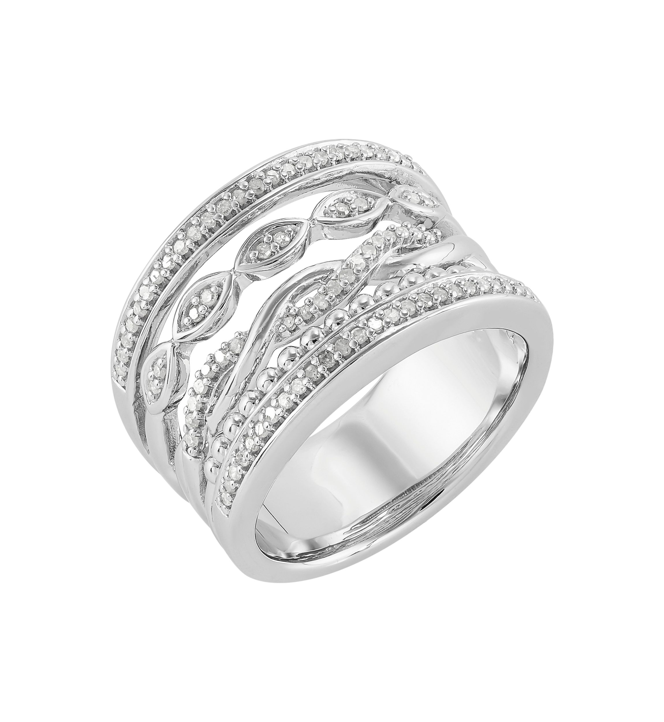 1/4 ct. t.w. Diamond Stack Ring in Sterling Silver