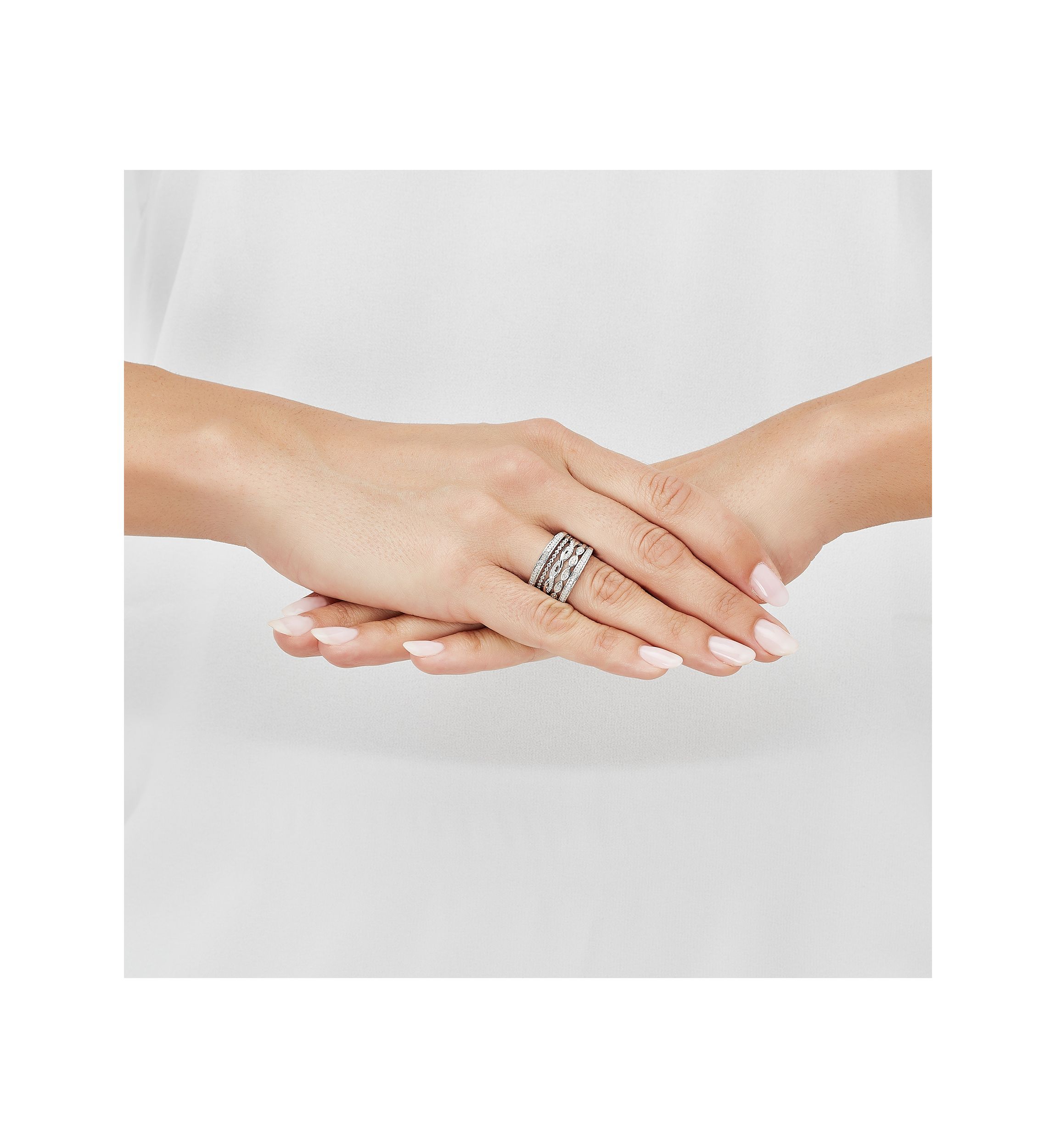 1/4 ct. t.w. Diamond Stack Ring in Sterling Silver
