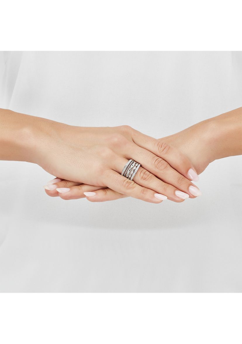 1/4 ct. t.w. Diamond Stack Ring in Sterling Silver