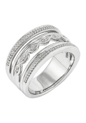 Belk & Co. 1/5 ct. t.w. Diamond Stack Ring in Sterling Silver | belk
