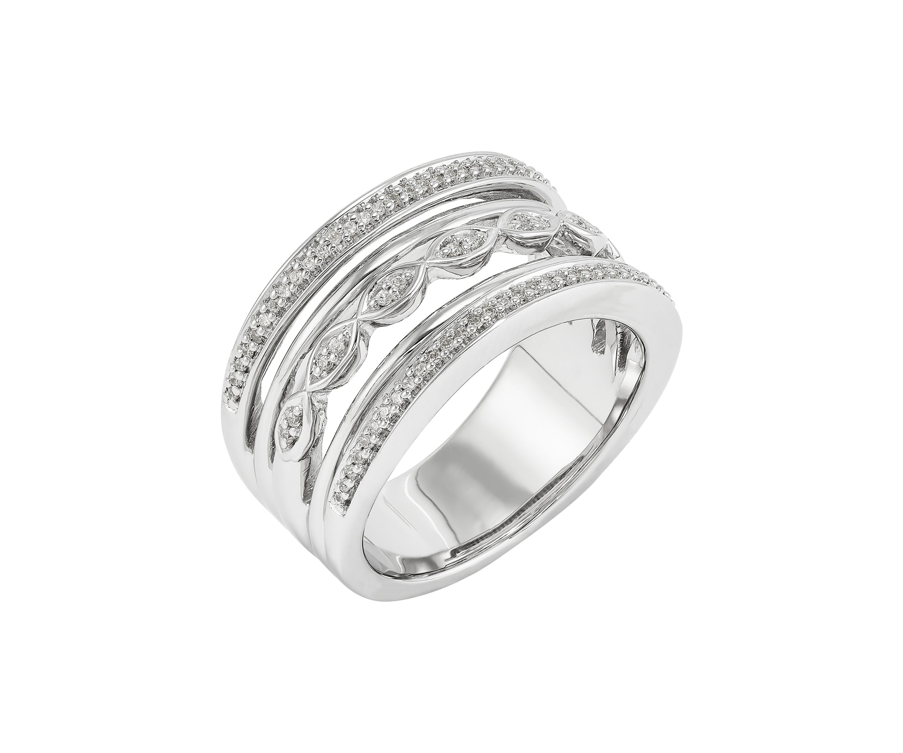 1/5 ct. t.w. Diamond Stack Ring in Sterling Silver