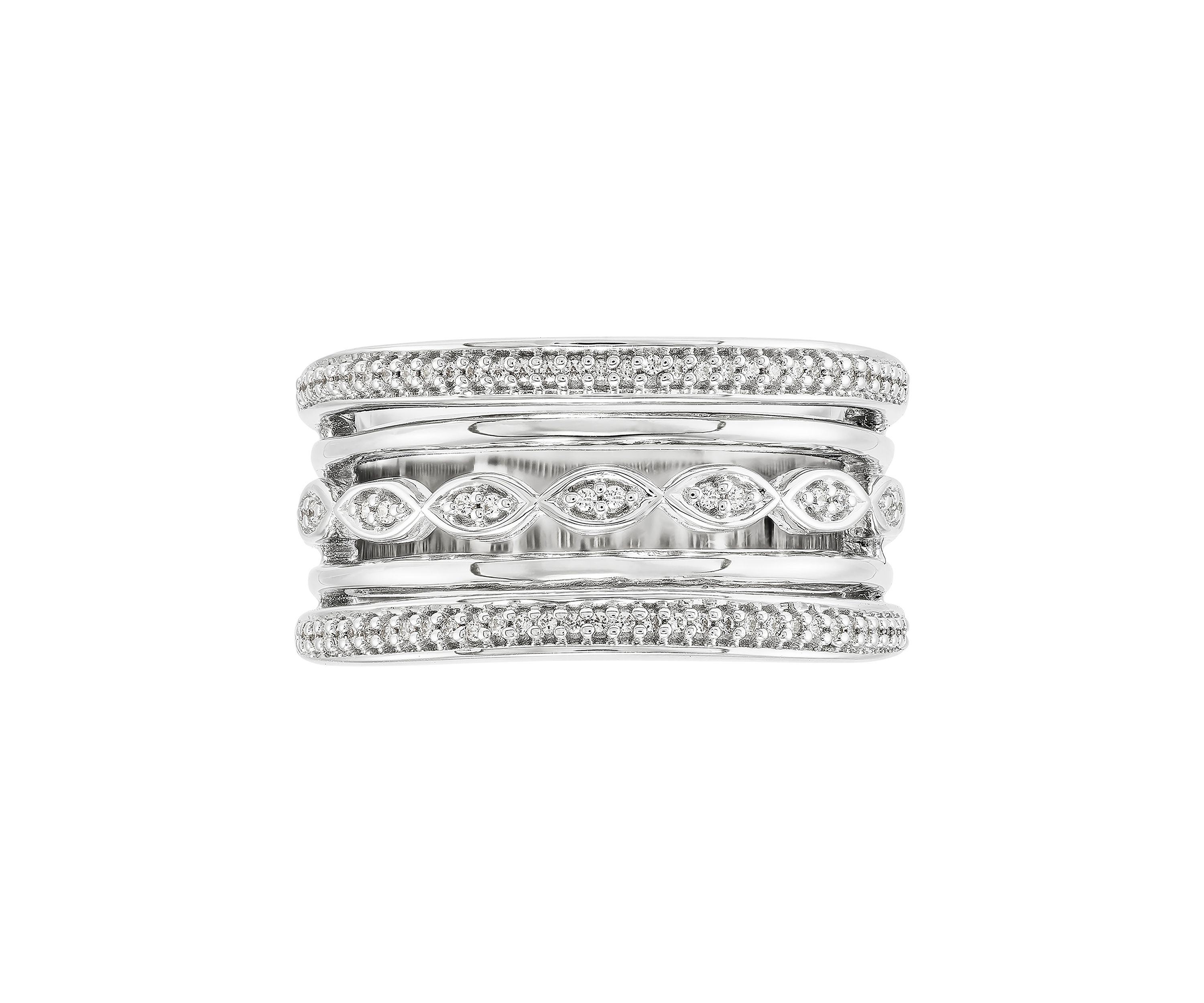 1/5 ct. t.w. Diamond Stack Ring in Sterling Silver
