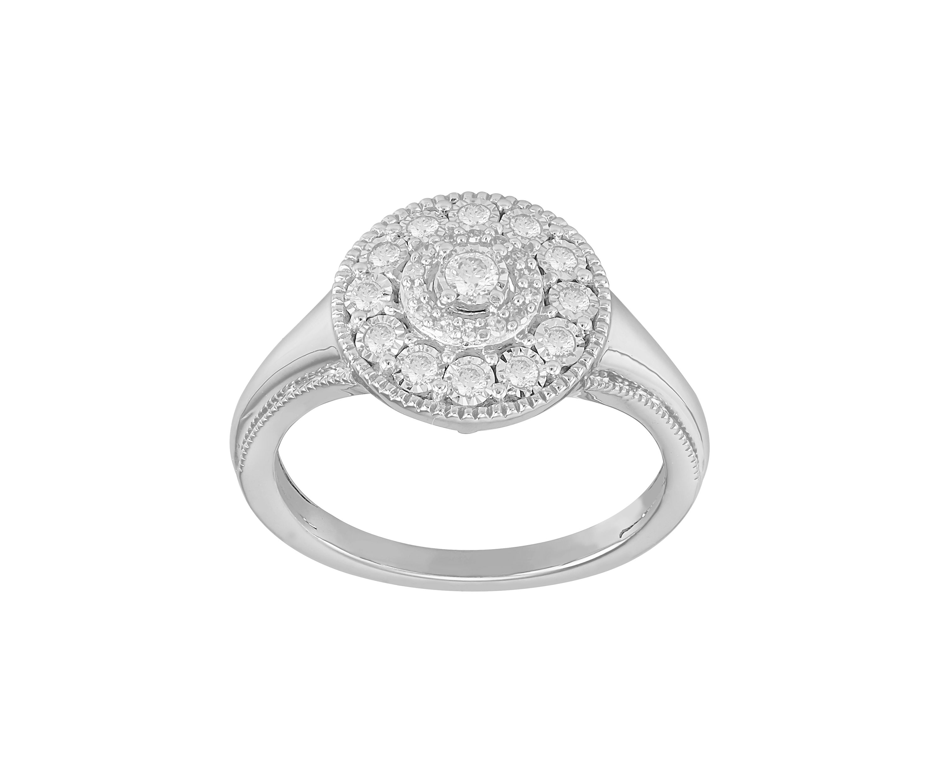 1/4 ct. t.w. Round Diamond Ring in Sterling Silver