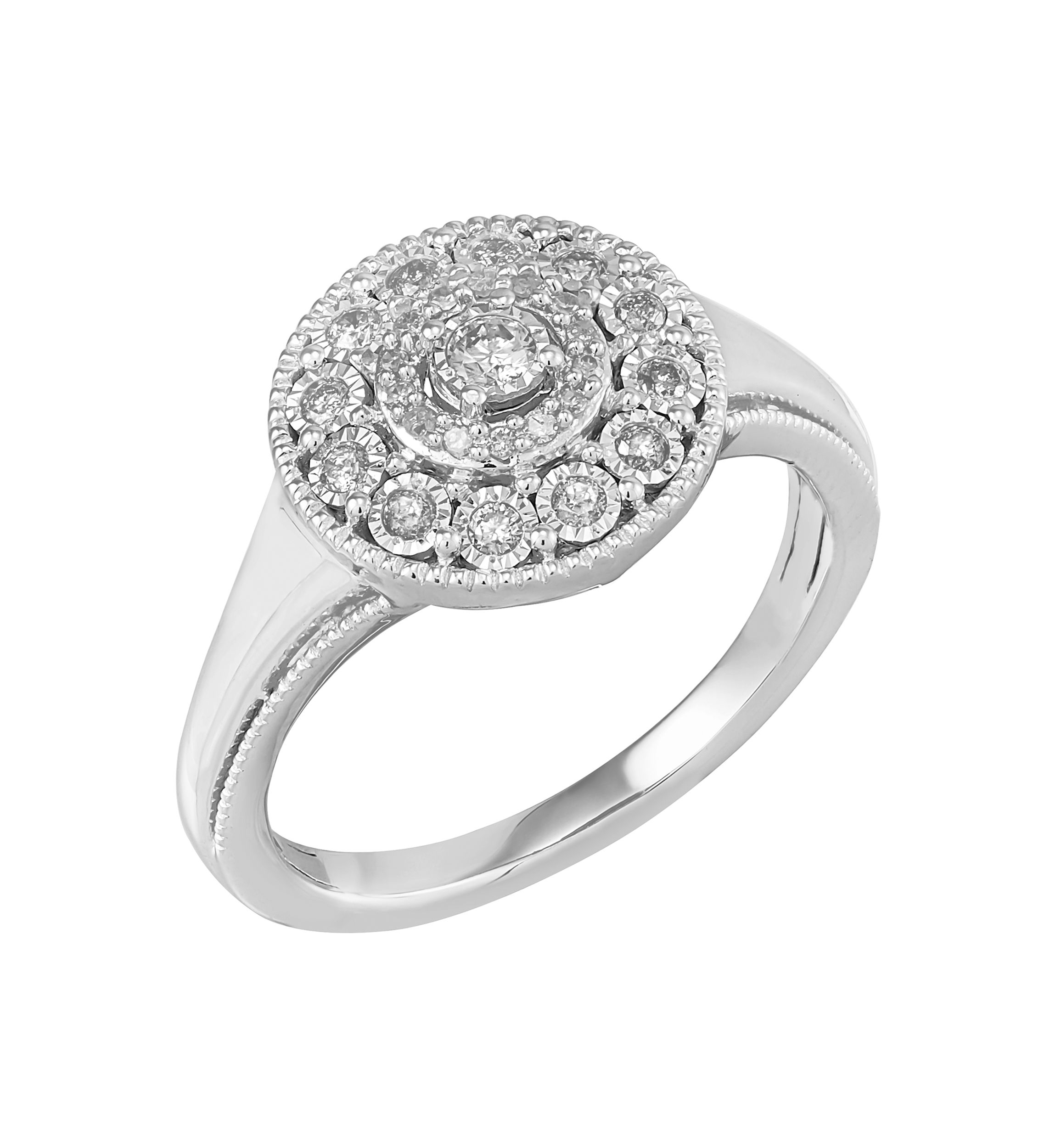 1/4 ct. t.w. Round Diamond Ring in Sterling Silver