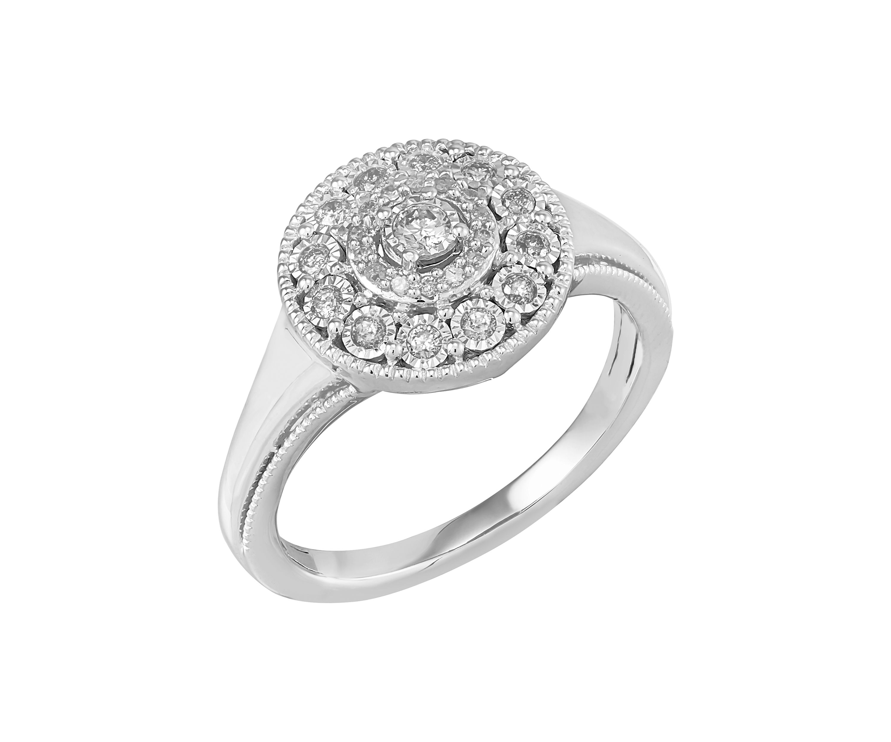 1/4 ct. t.w. Round Diamond Ring in Sterling Silver