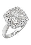 1/4 ct. t.w. Square Diamond Ring in Sterling Silver