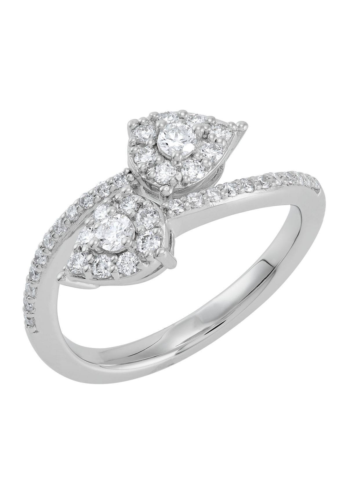 Lab Grown 1/2 ct. t.w. Diamond Bypass Ring in Sterling Silver
