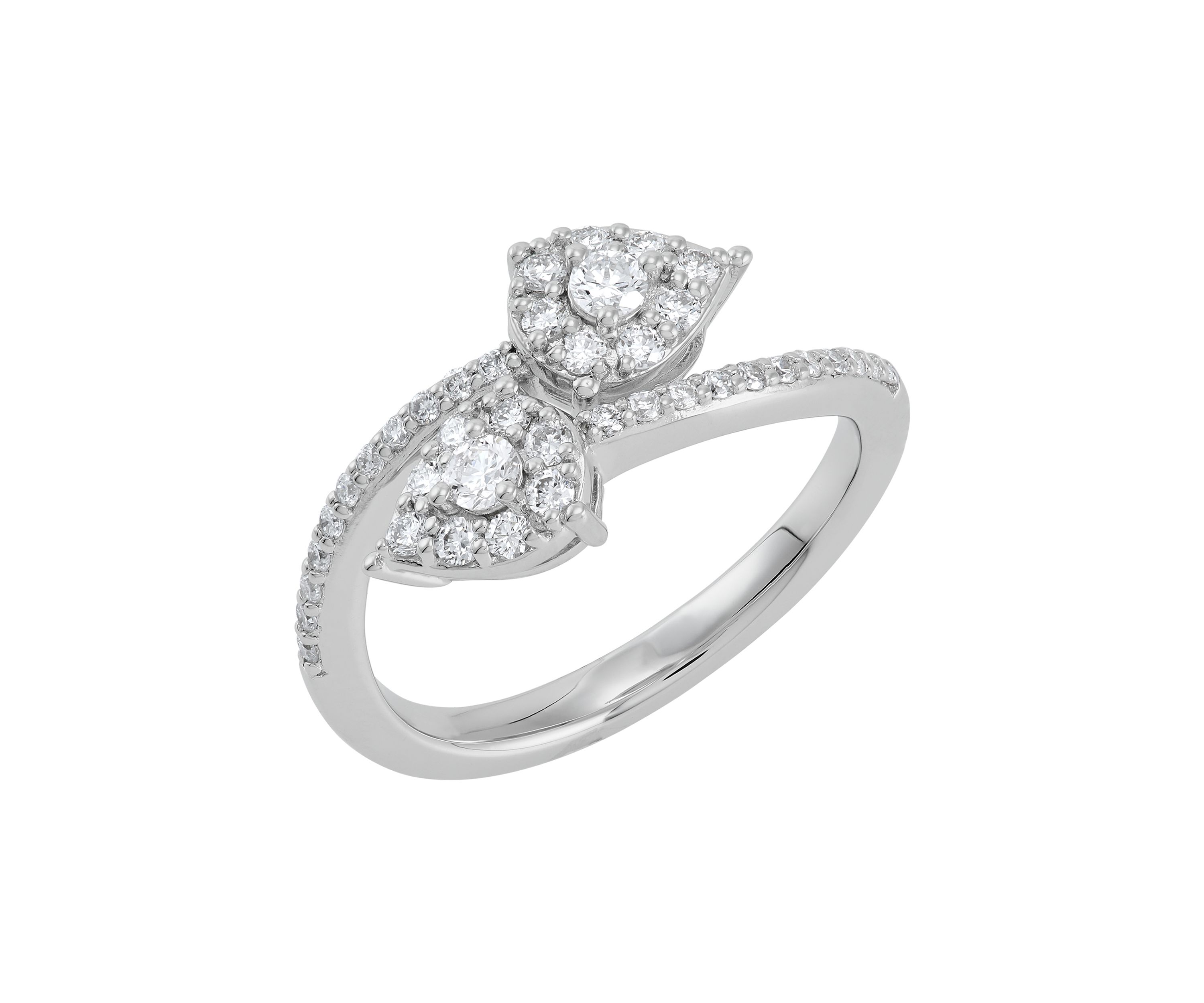 Lab Grown 1/2 ct. t.w. Diamond Bypass Ring in Sterling Silver