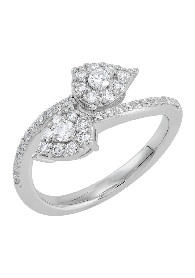 Lab Grown 1/2 ct. t.w. Diamond Bypass Ring in Sterling Silver