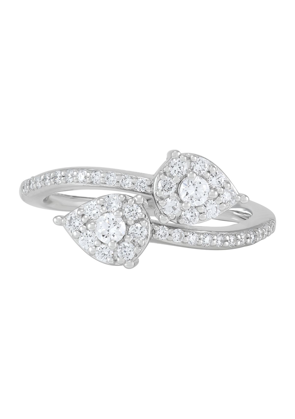 Lab Grown 1/2 ct. t.w. Diamond Bypass Ring in Sterling Silver