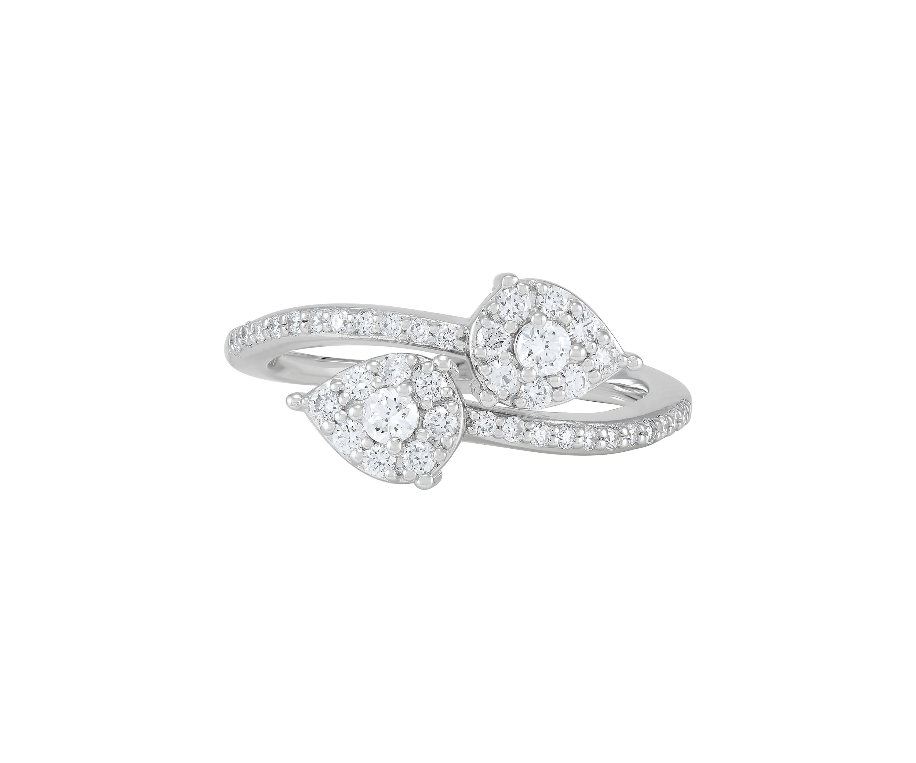 Lab Grown 1/2 ct. t.w. Diamond Bypass Ring in Sterling Silver