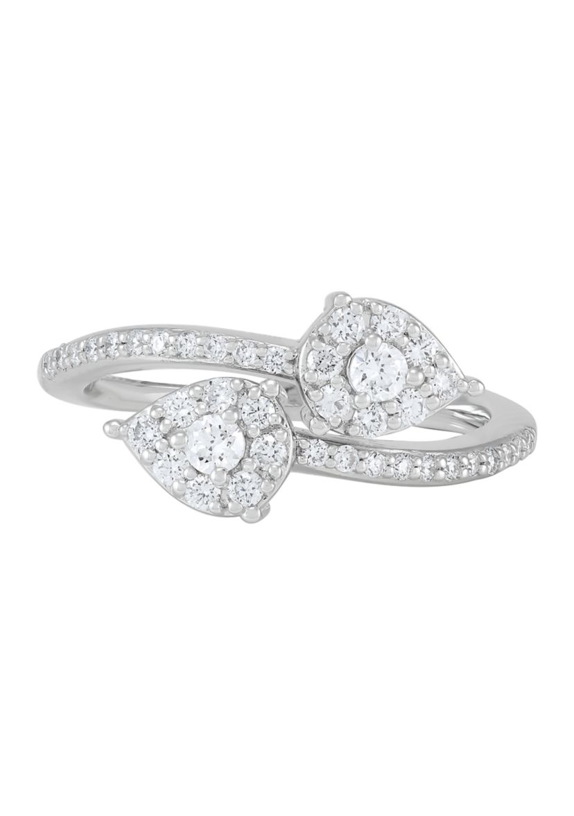 Lab Grown 1/2 ct. t.w. Diamond Bypass Ring in Sterling Silver