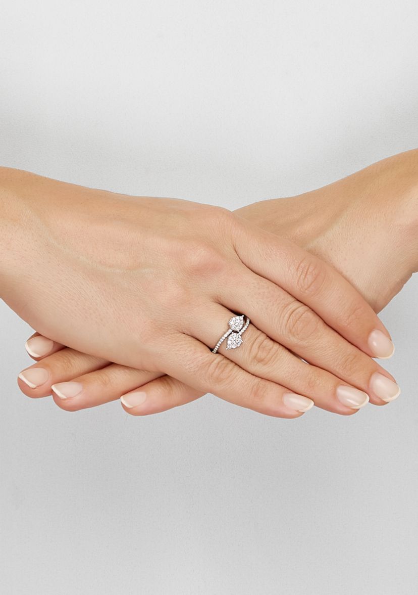 Lab Grown 1/2 ct. t.w. Diamond Bypass Ring in Sterling Silver