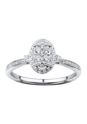 Belk & Co 1/3 ct. t.w. Lab Created Diamond Oval Ring in Sterling Silver