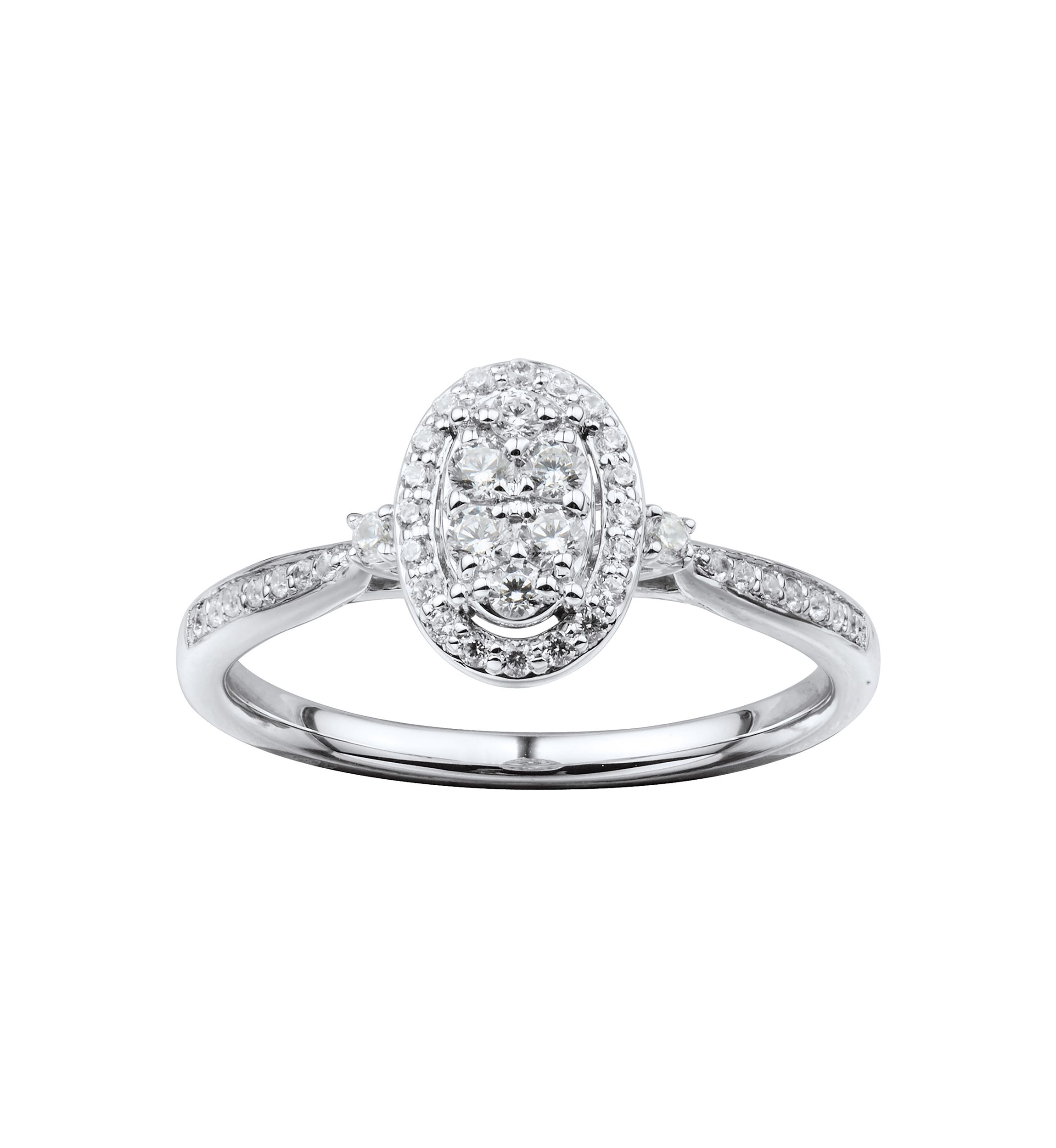 1/3 ct. t.w. Lab Created Diamond Oval Ring in Sterling Silver