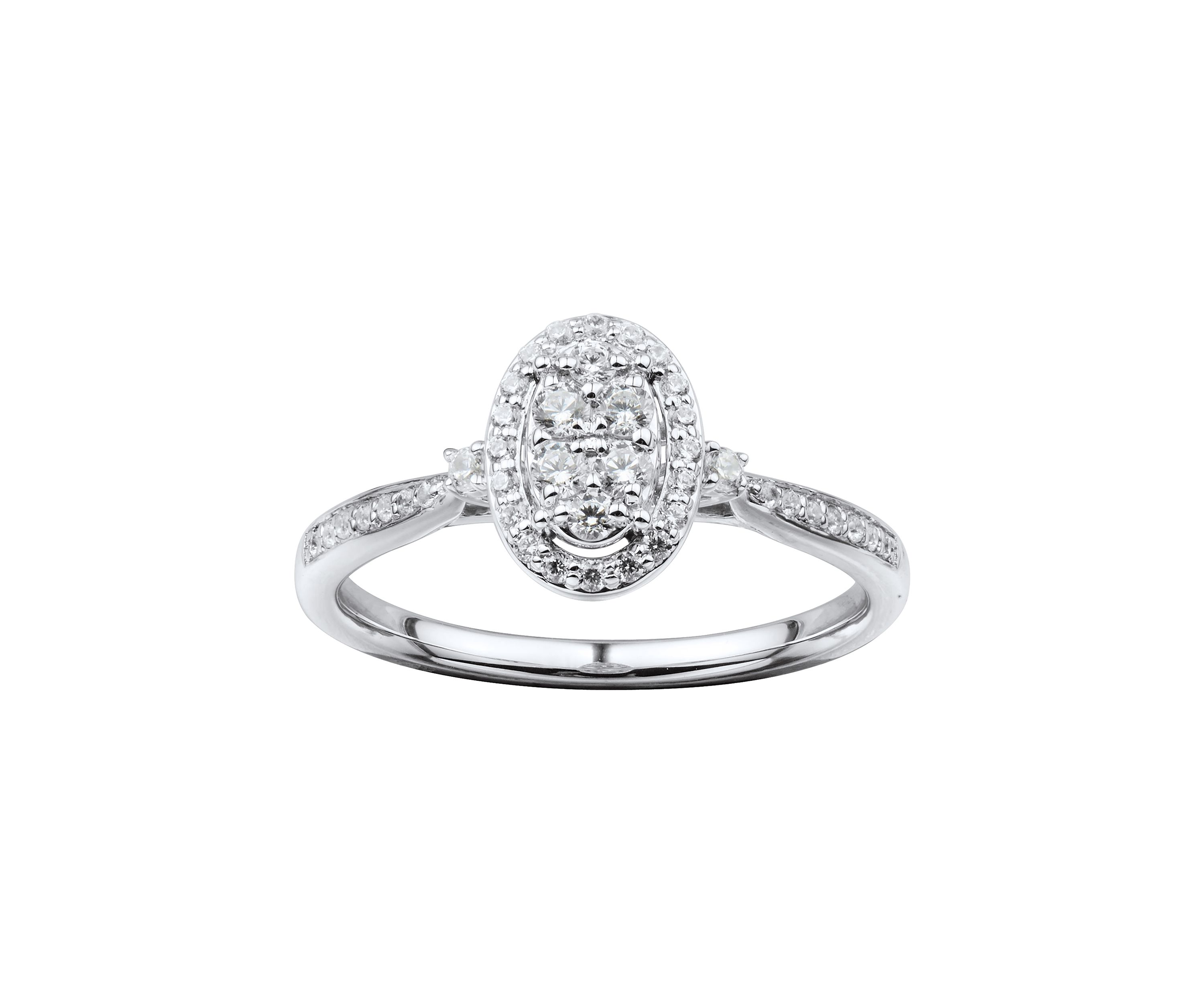 1/3 ct. t.w. Lab Created Diamond Oval Ring in Sterling Silver
