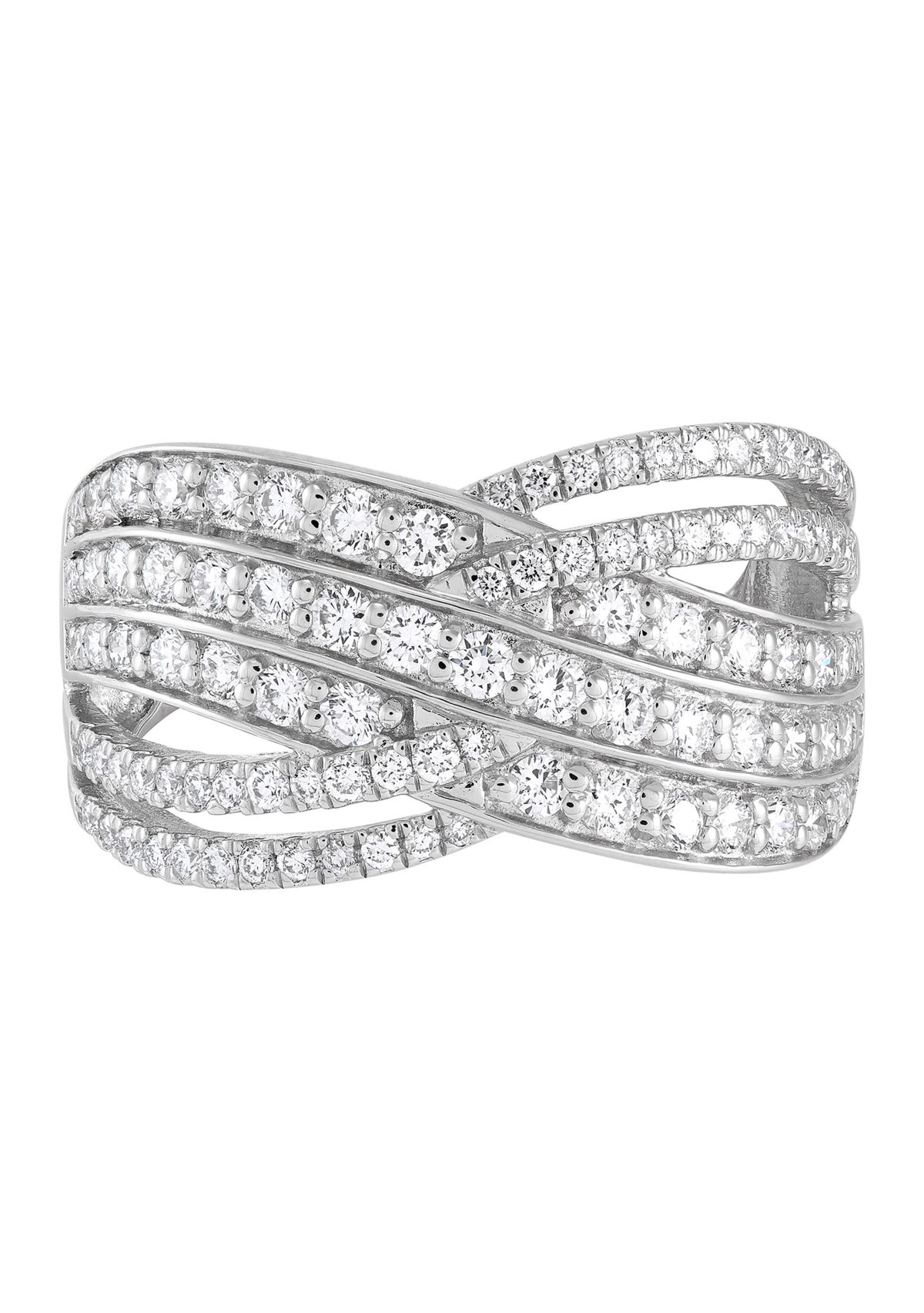 1 ct. t.w. Lab Grown Diamond Bypass Ring in Sterling Silver