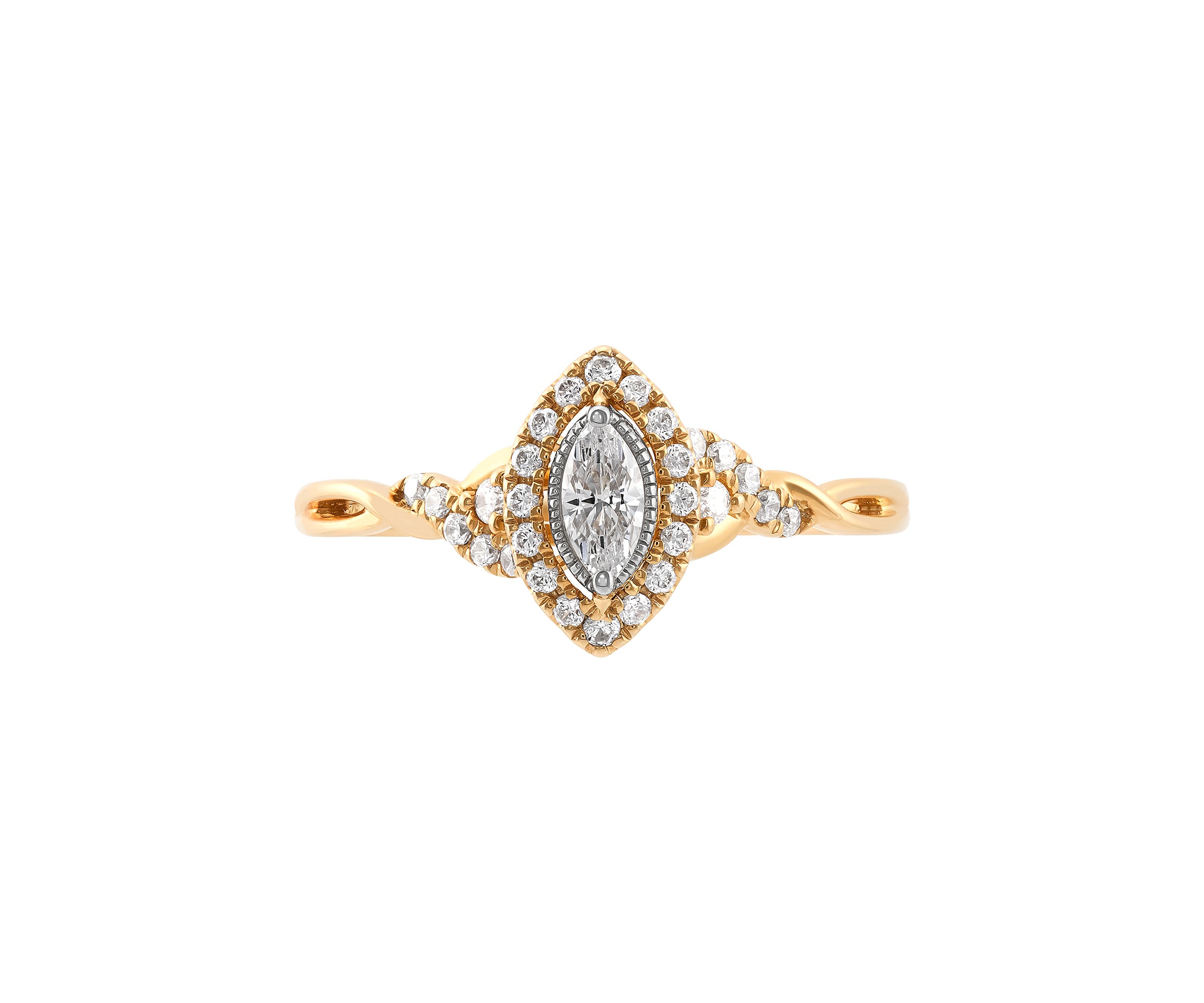 1/3 ct. t.w. Lab Grown Diamond Halo Ring in 10K Yellow Gold