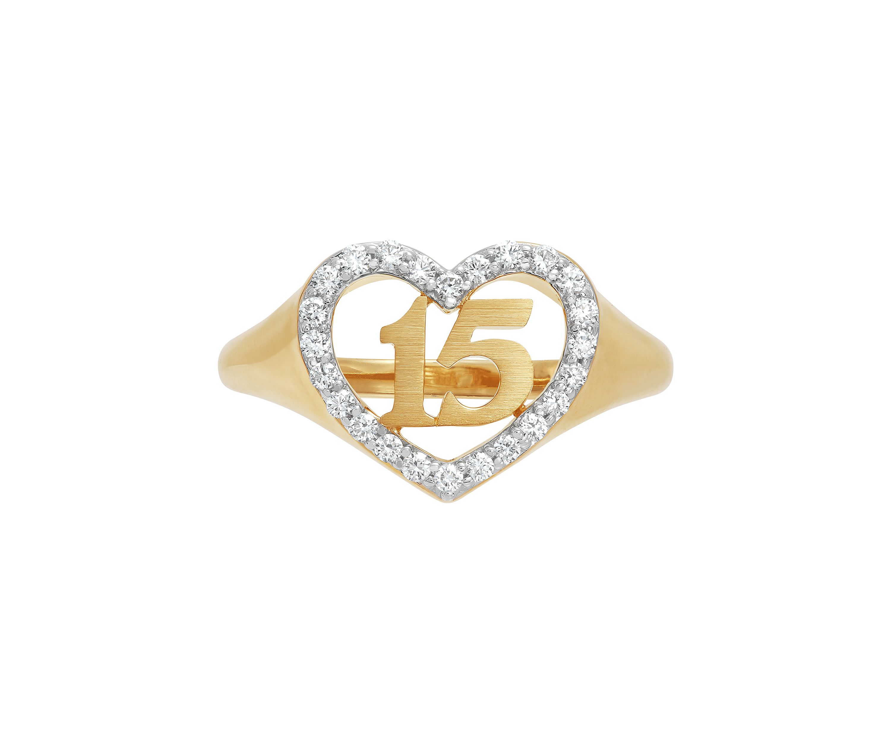 1/4 ct. t.w. Lab-Grown Diamond Heart Ring in 10K Yellow Gold