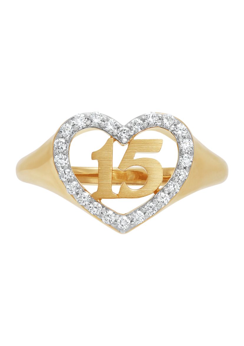 1/4 ct. t.w. Lab-Grown Diamond Heart Ring in 10K Yellow Gold