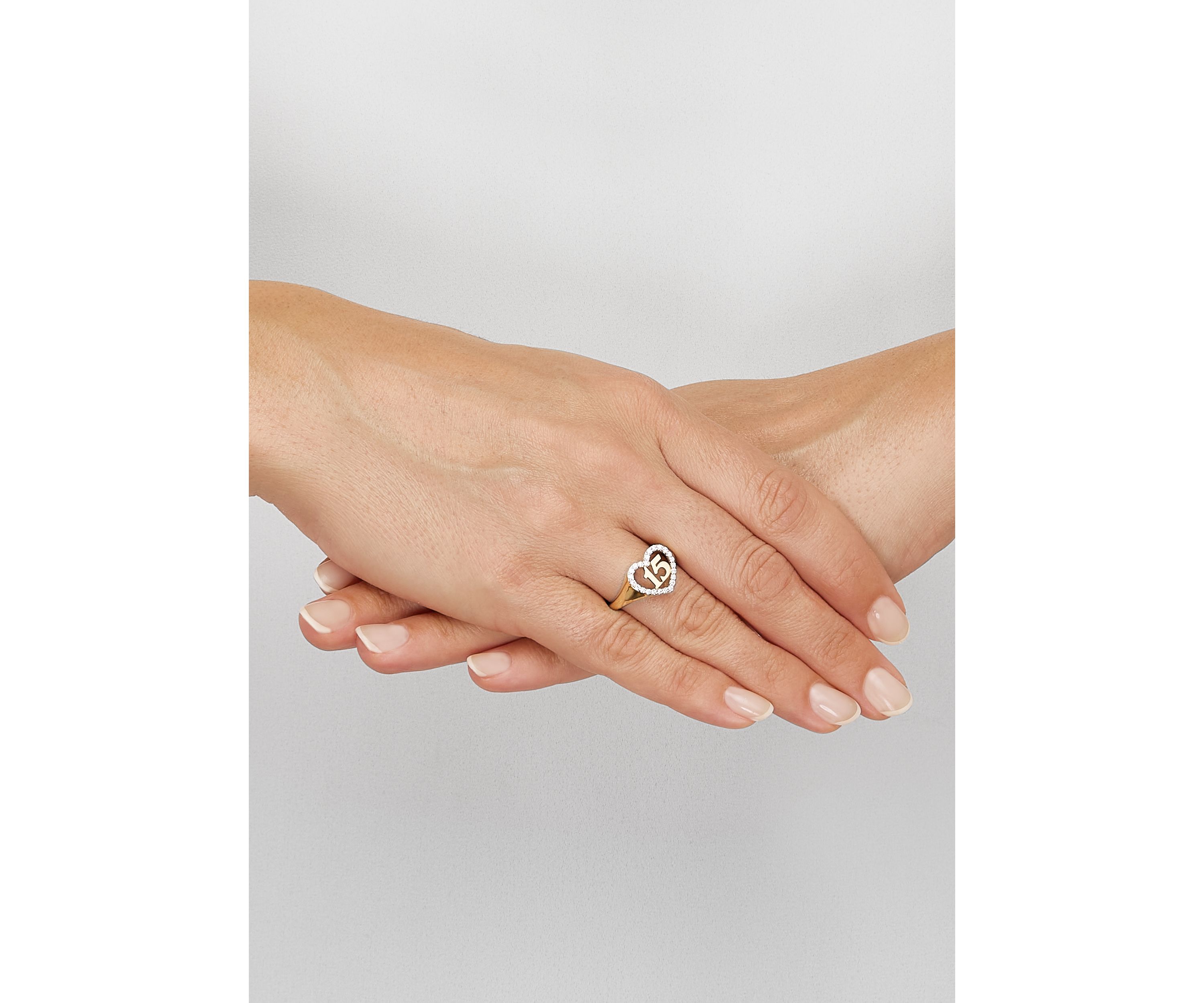 1/4 ct. t.w. Lab-Grown Diamond Heart Ring in 10K Yellow Gold