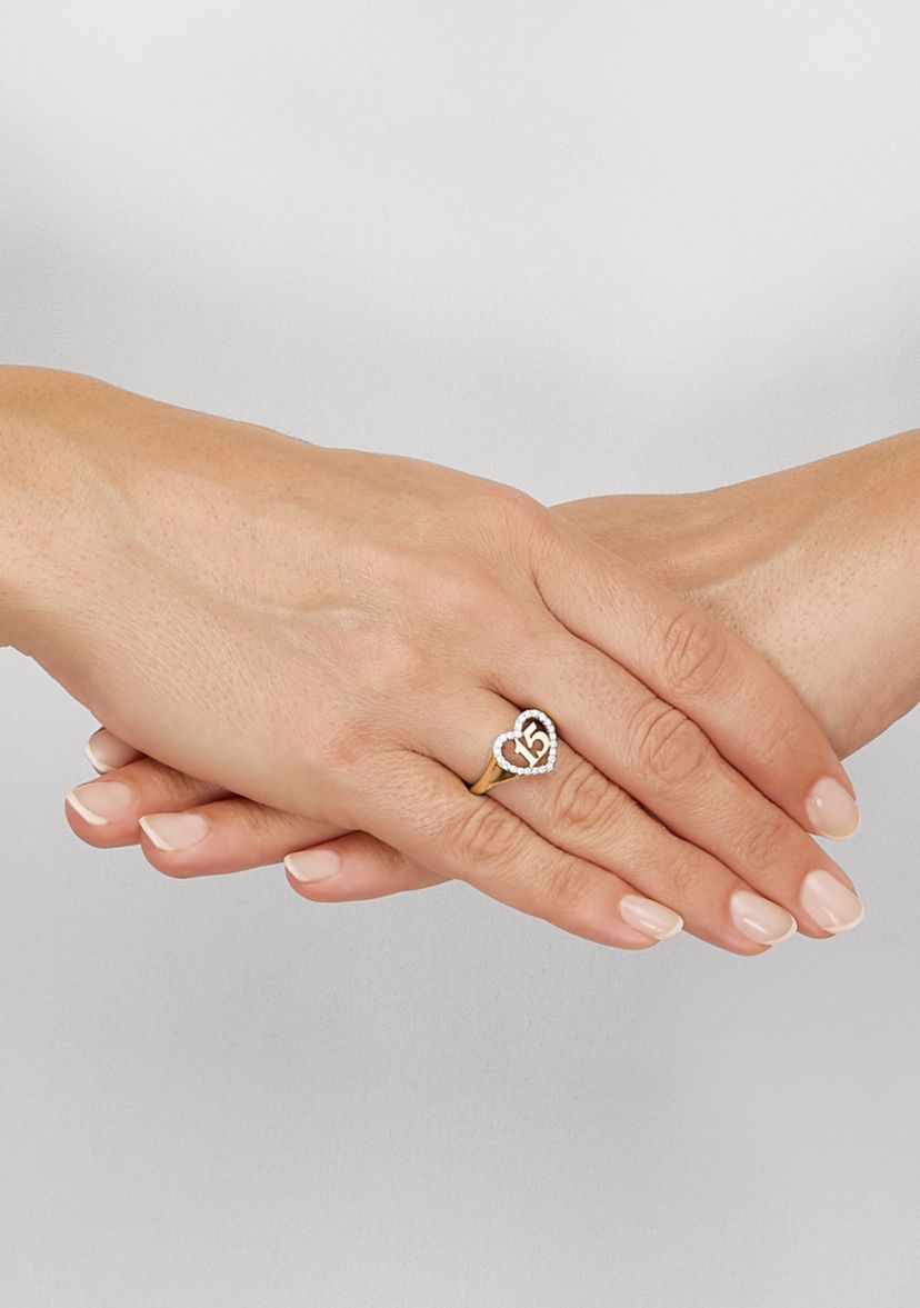 1/4 ct. t.w. Lab-Grown Diamond Heart Ring in 10K Yellow Gold