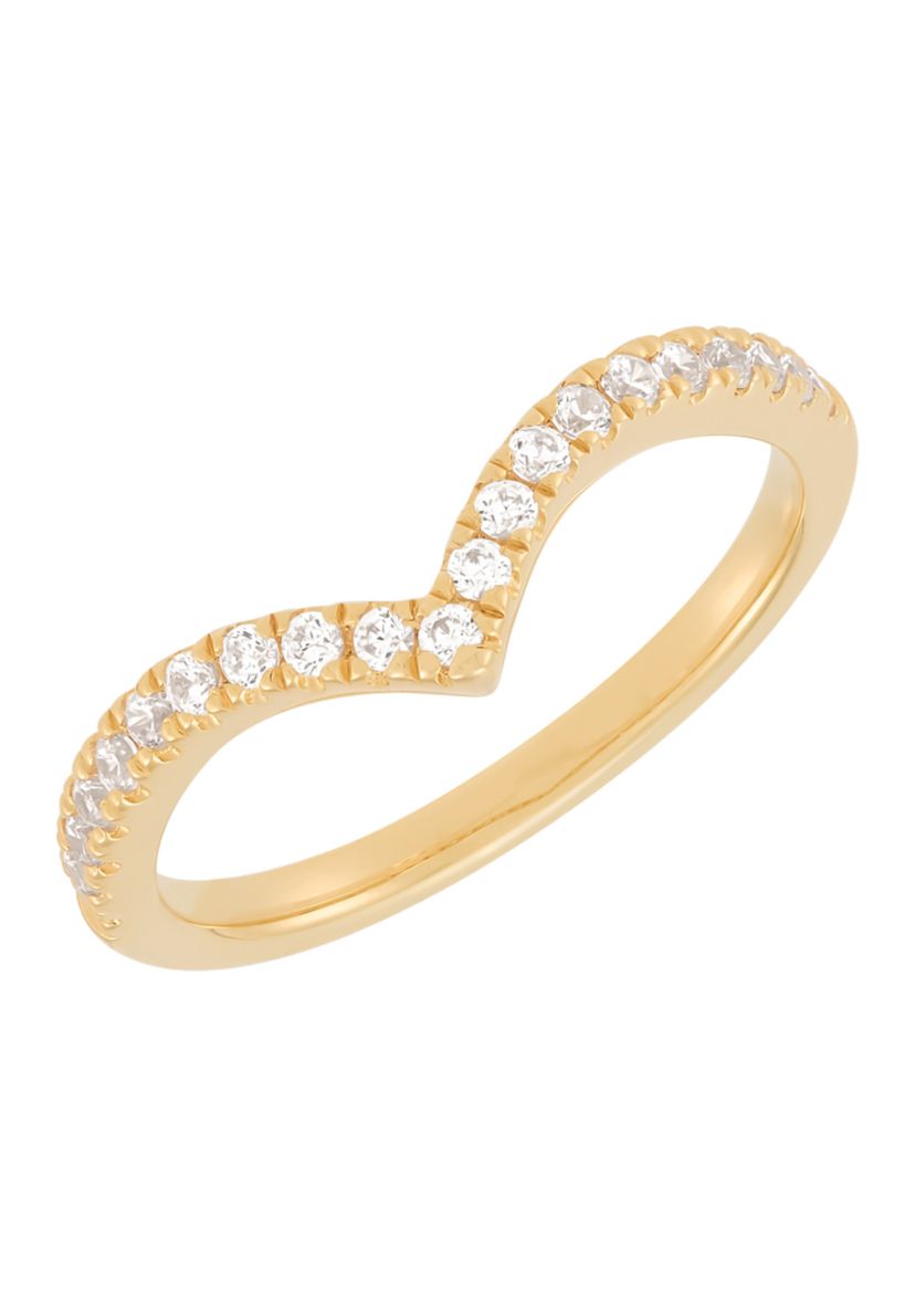  1/4 ct. t.w. Lab Grown Diamond Chevrons Ring in 10K Yellow Gold
