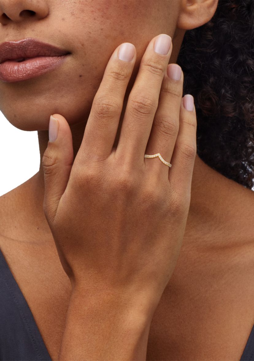  1/4 ct. t.w. Lab Grown Diamond Chevrons Ring in 10K Yellow Gold