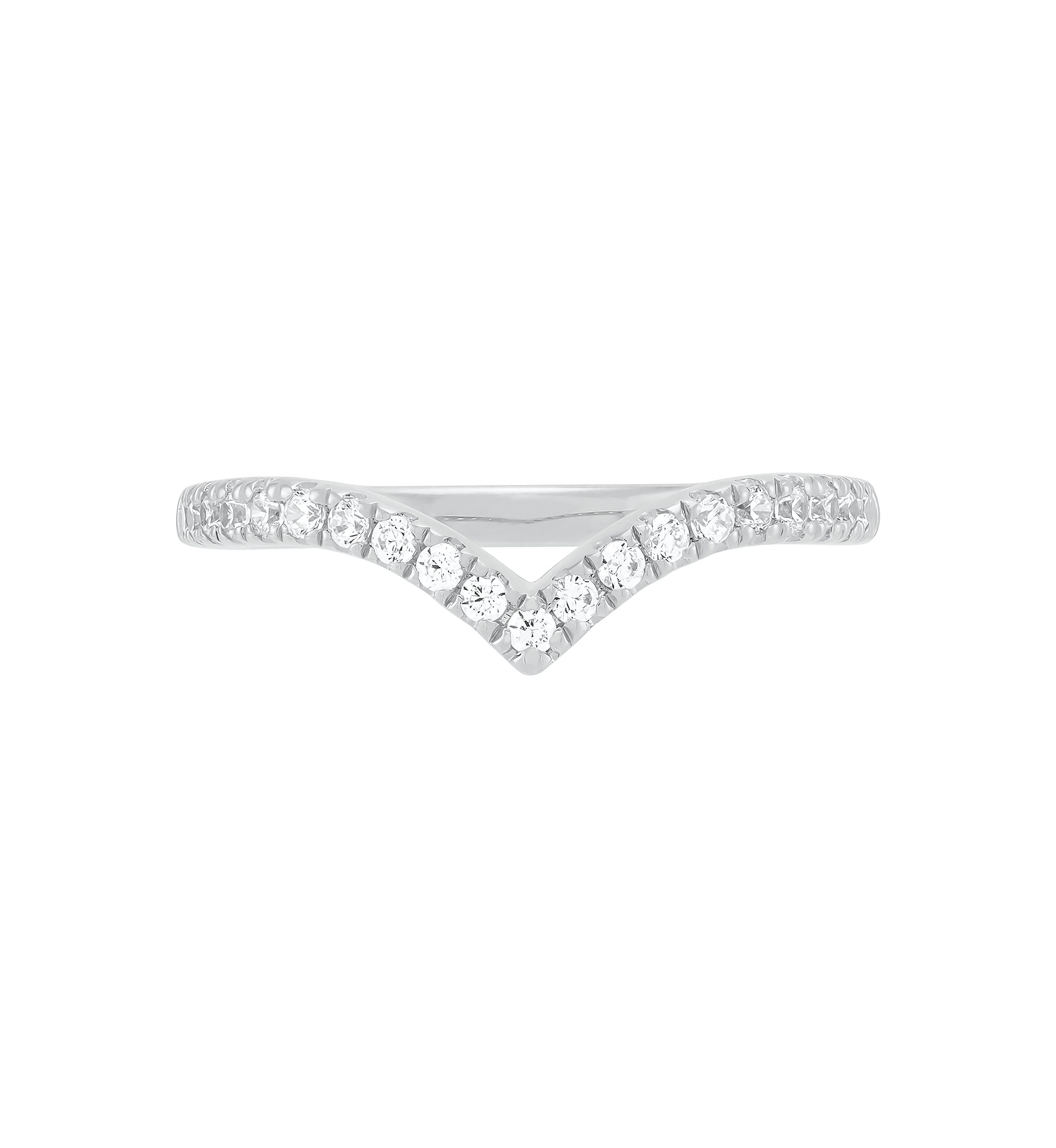 1/4 ct. t.w. Lab Grown Diamond Chevrons Ring in 10K White Gold