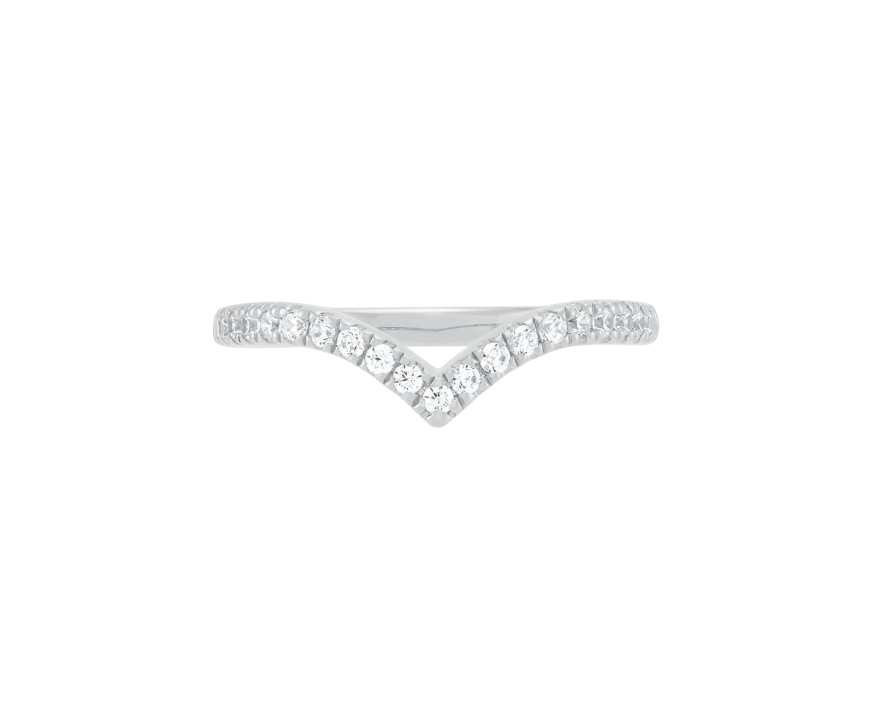 1/4 ct. t.w. Lab Grown Diamond Chevrons Ring in 10K White Gold