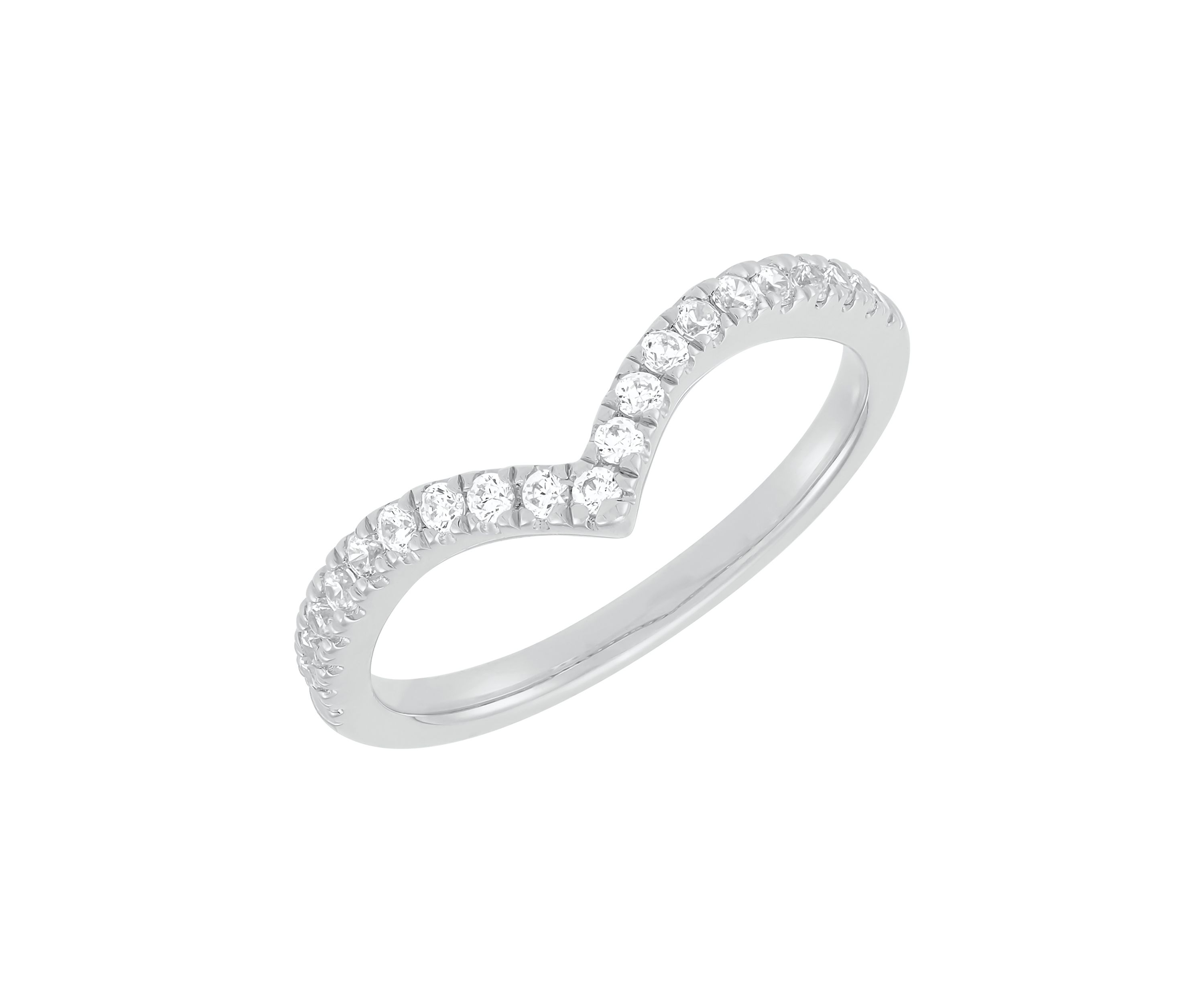 1/4 ct. t.w. Lab Grown Diamond Chevrons Ring in 10K White Gold