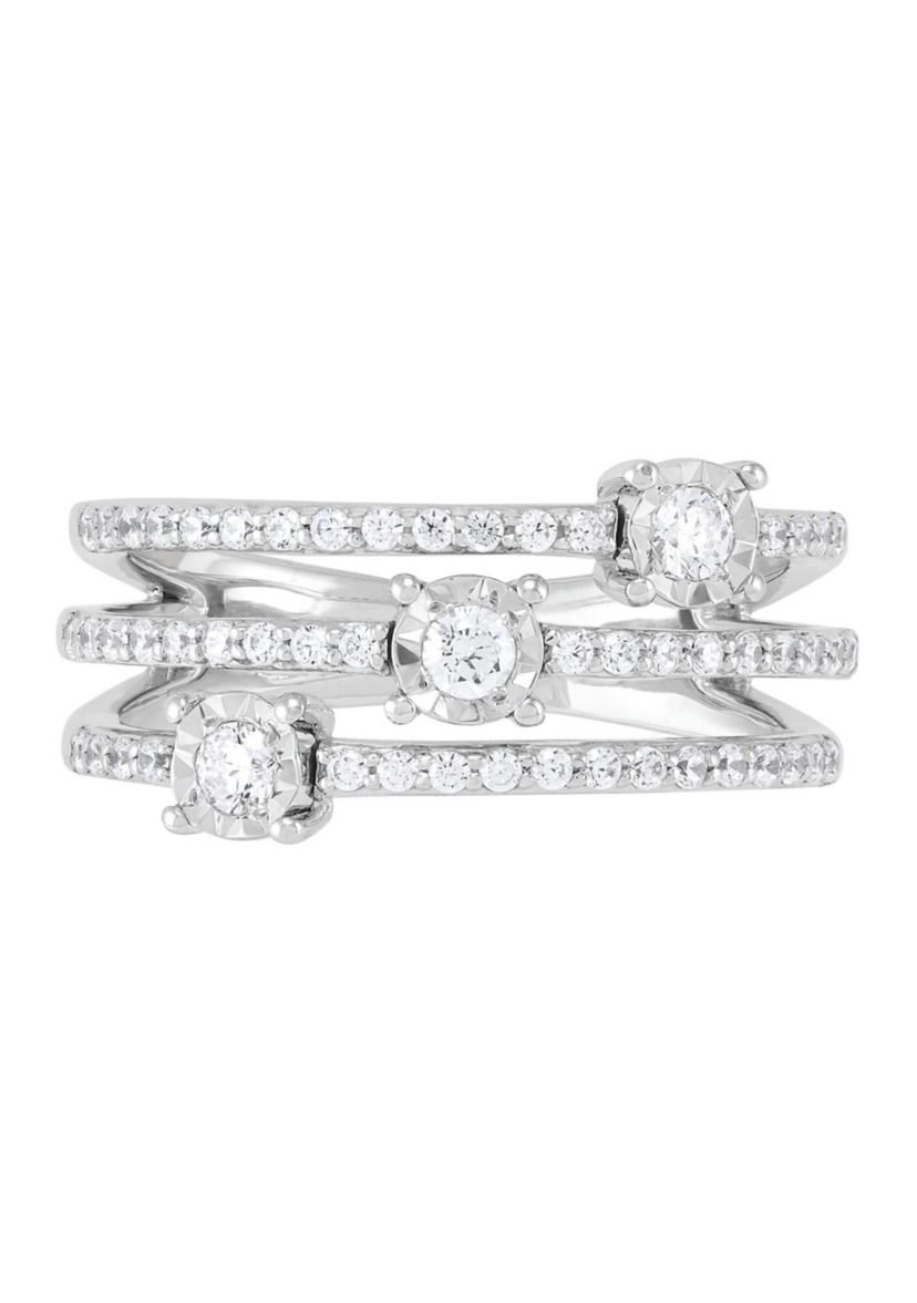 1/2 ct. t.w. Lab Grown Diamond Ring in Sterling Silver