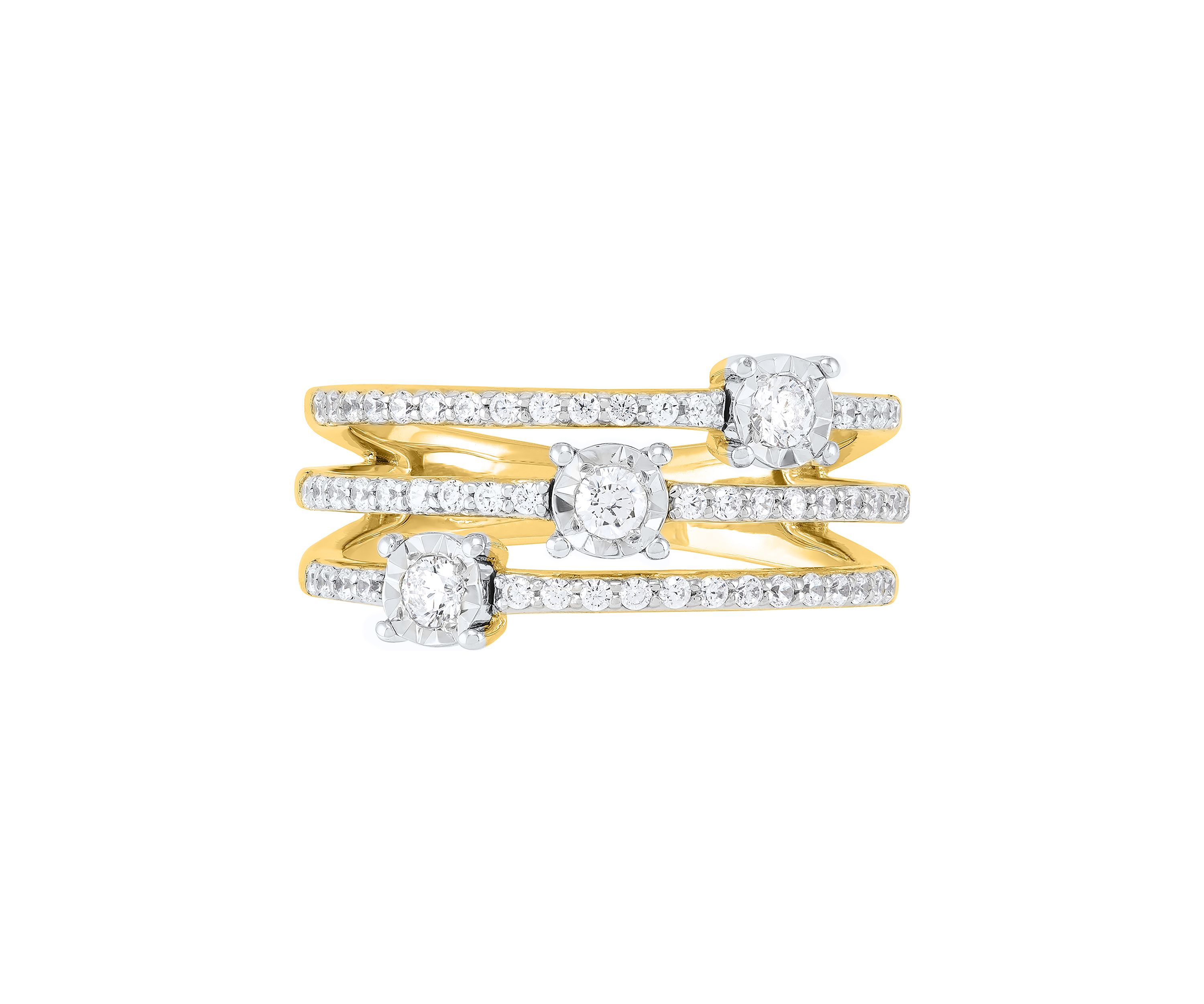 1/2 ct. t.w. Lab Grown Diamond Ring in Gold Over Sterling Silver