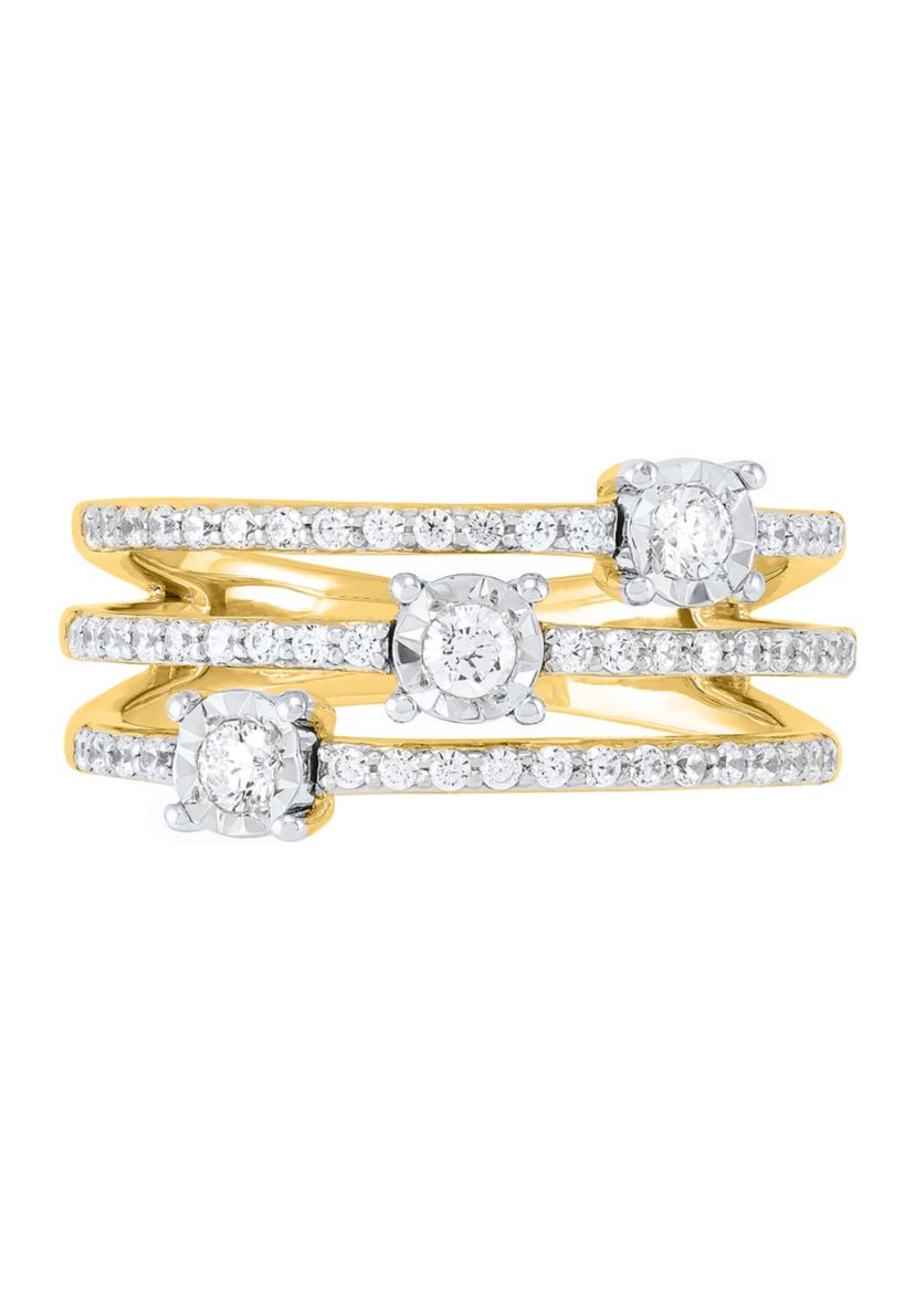 1/2 ct. t.w. Lab Grown Diamond Ring in Gold Over Sterling Silver