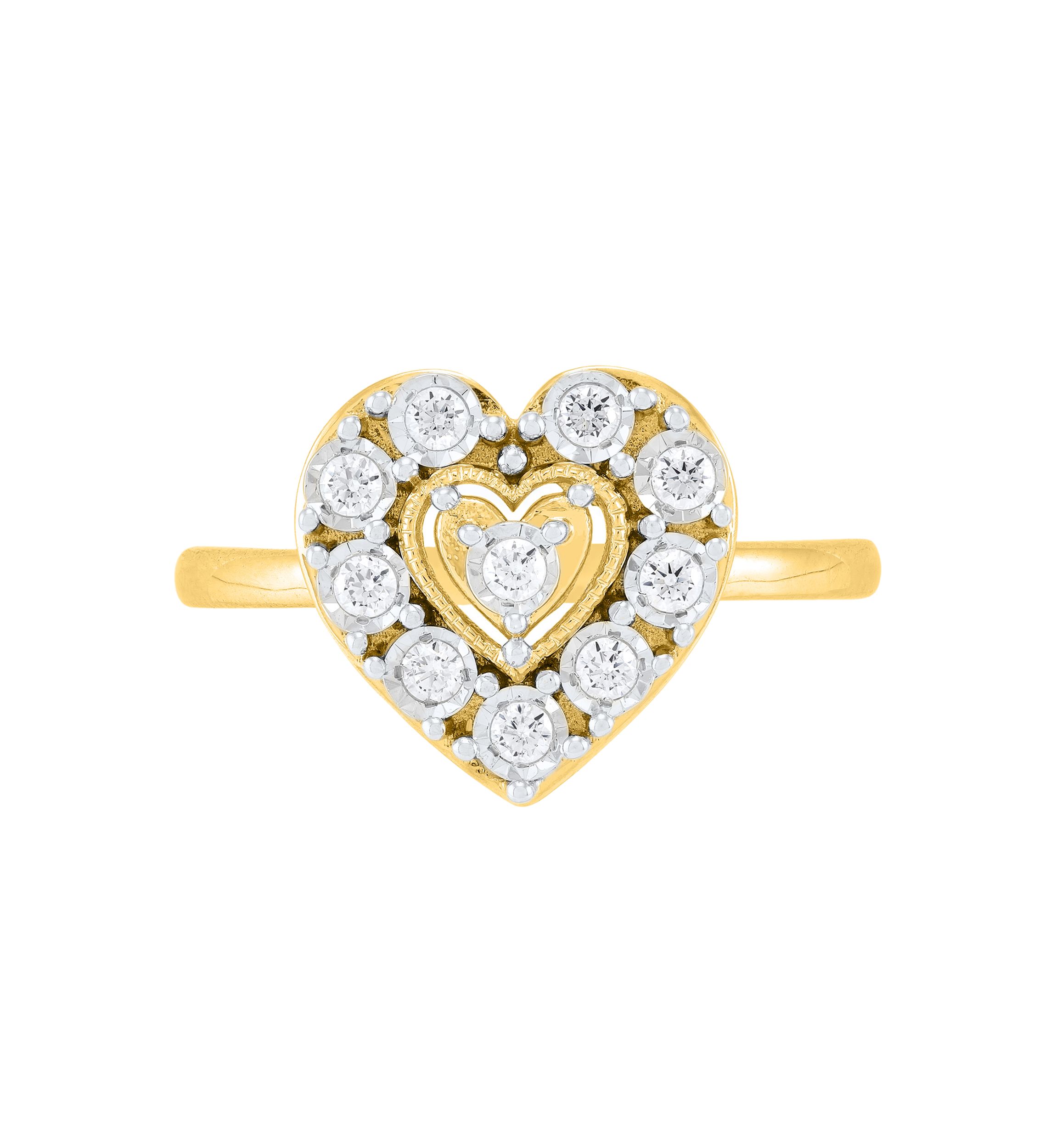 1/4 ct. t.w. Lab Grown Diamond Heart Ring in Gold Over Sterling Silver