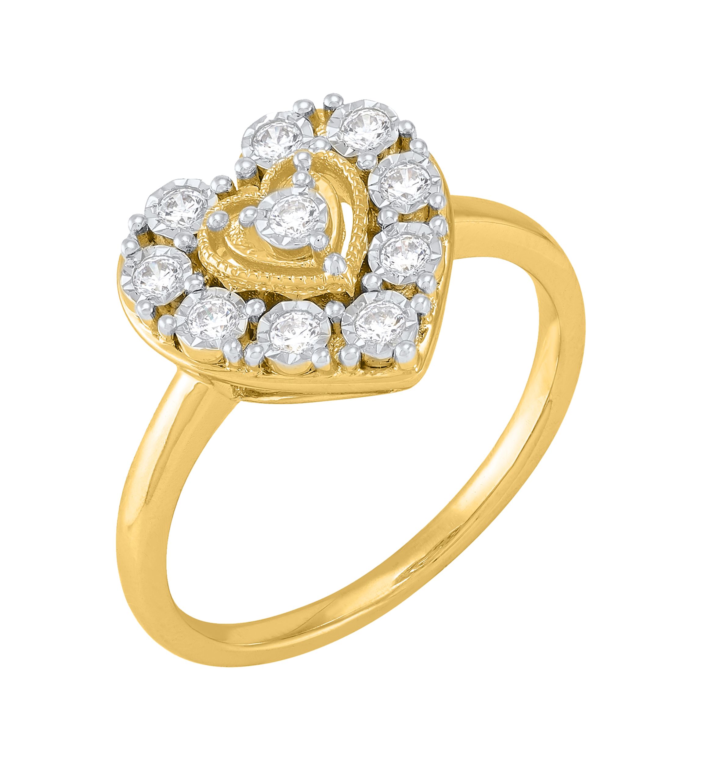 1/4 ct. t.w. Lab Grown Diamond Heart Ring in Gold Over Sterling Silver