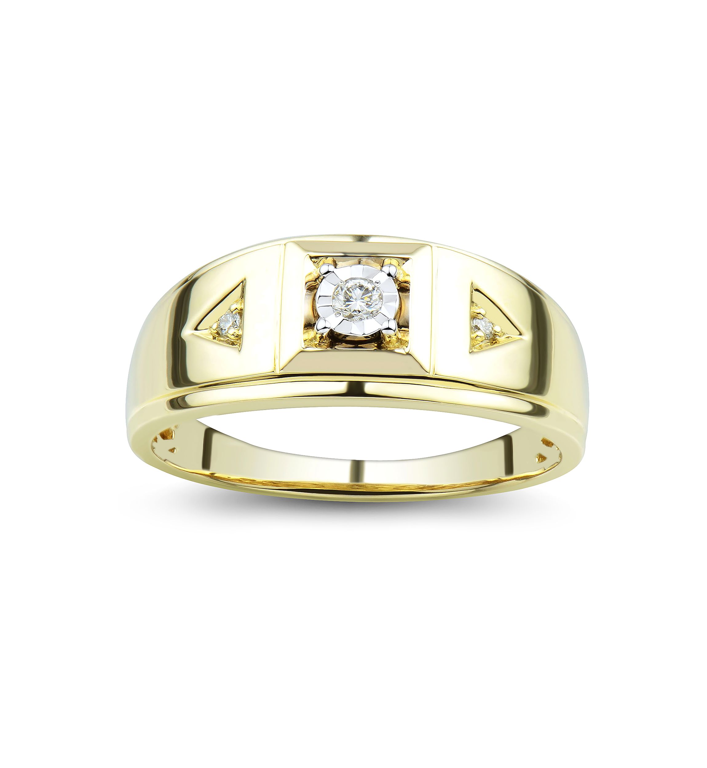 1/10 ct. t.w. Lab Created Diamond Gents Ring in 10K Yellow Gold