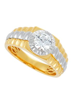 Belk & Co Men's 1 ct. t.w. Lab Grown Diamond Gents Ring in 10K Yellow and White Gold